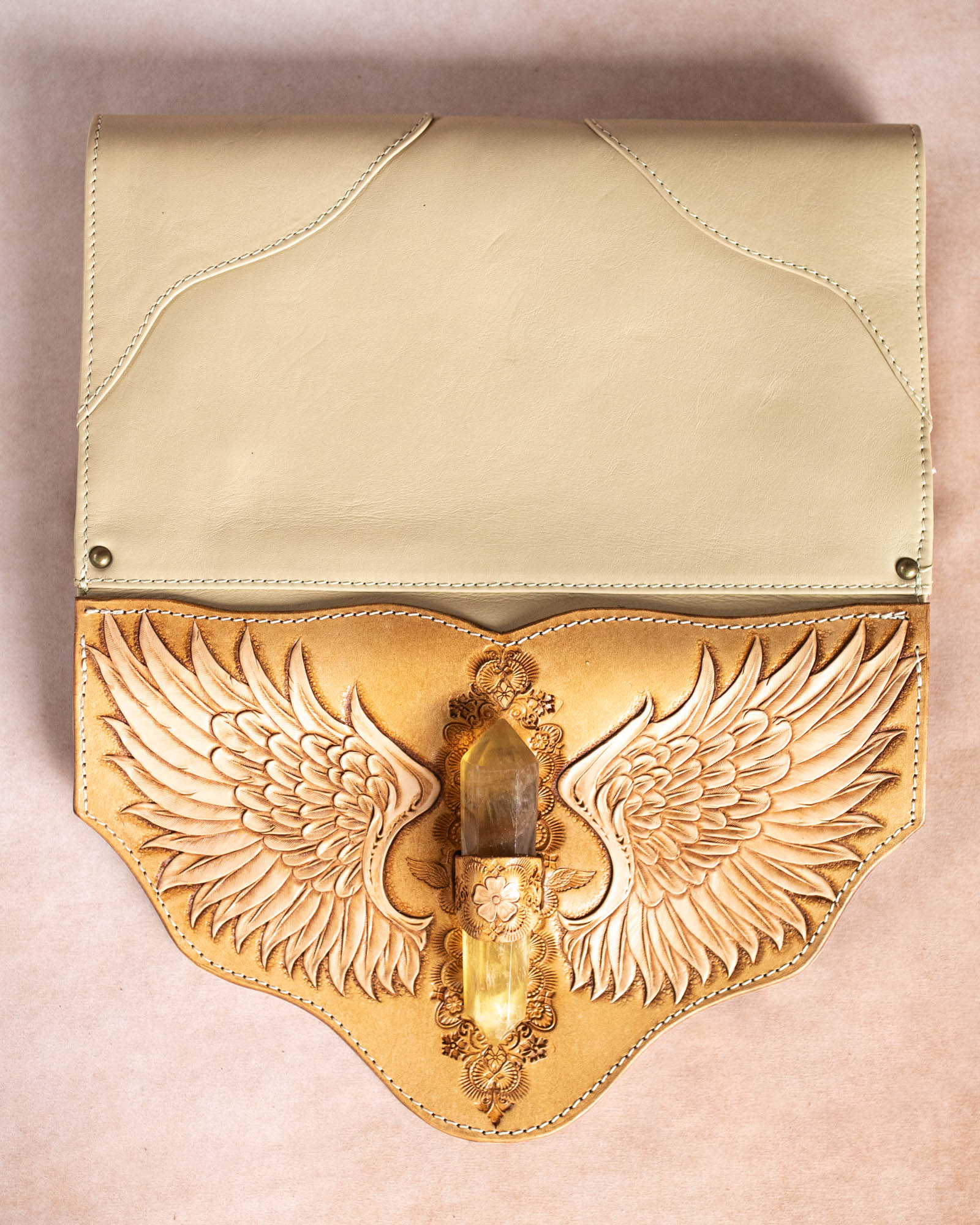 Guardian Wings Clutch with Golden Fluorite