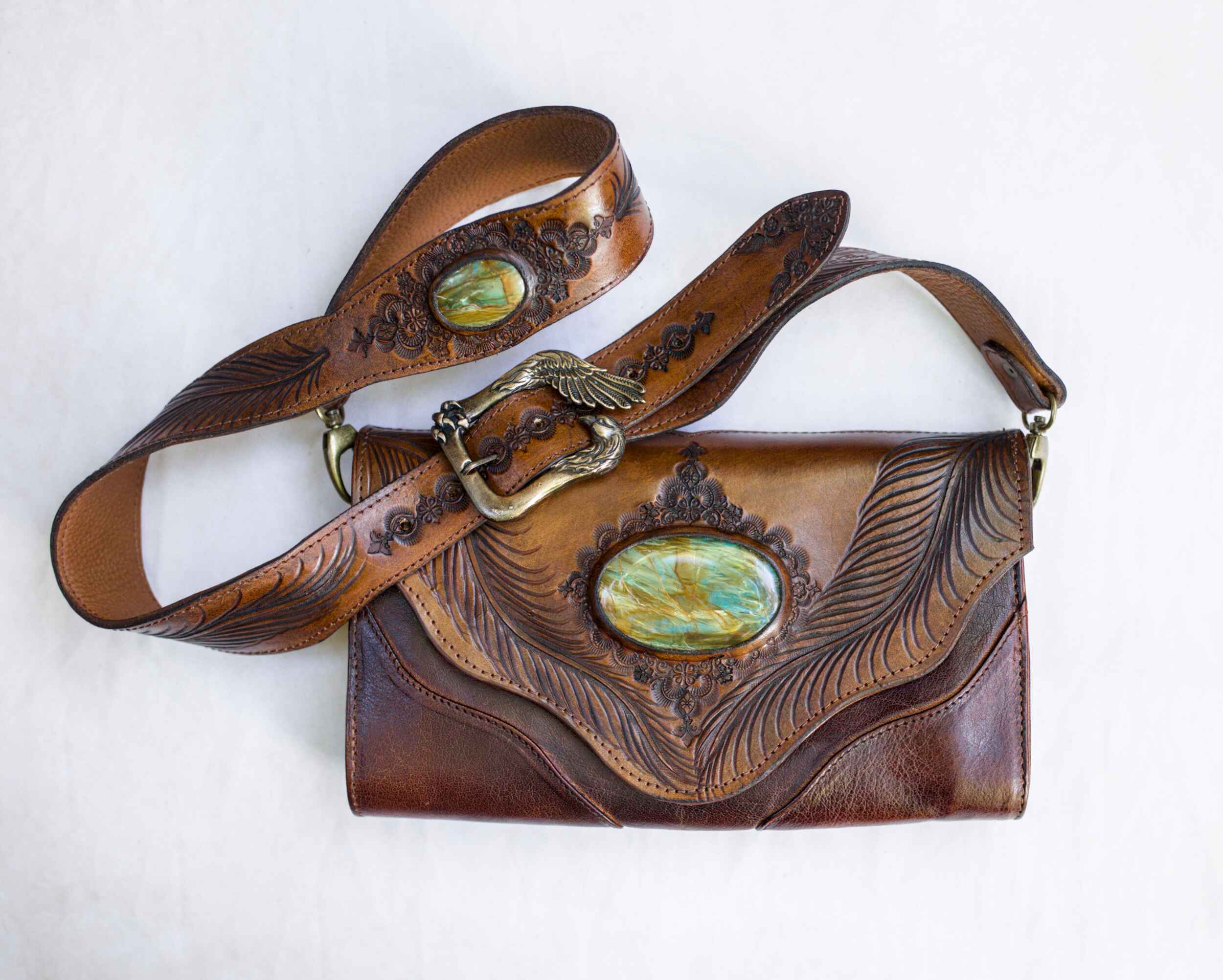 Eagle Feather Clutch with Dragon Stone