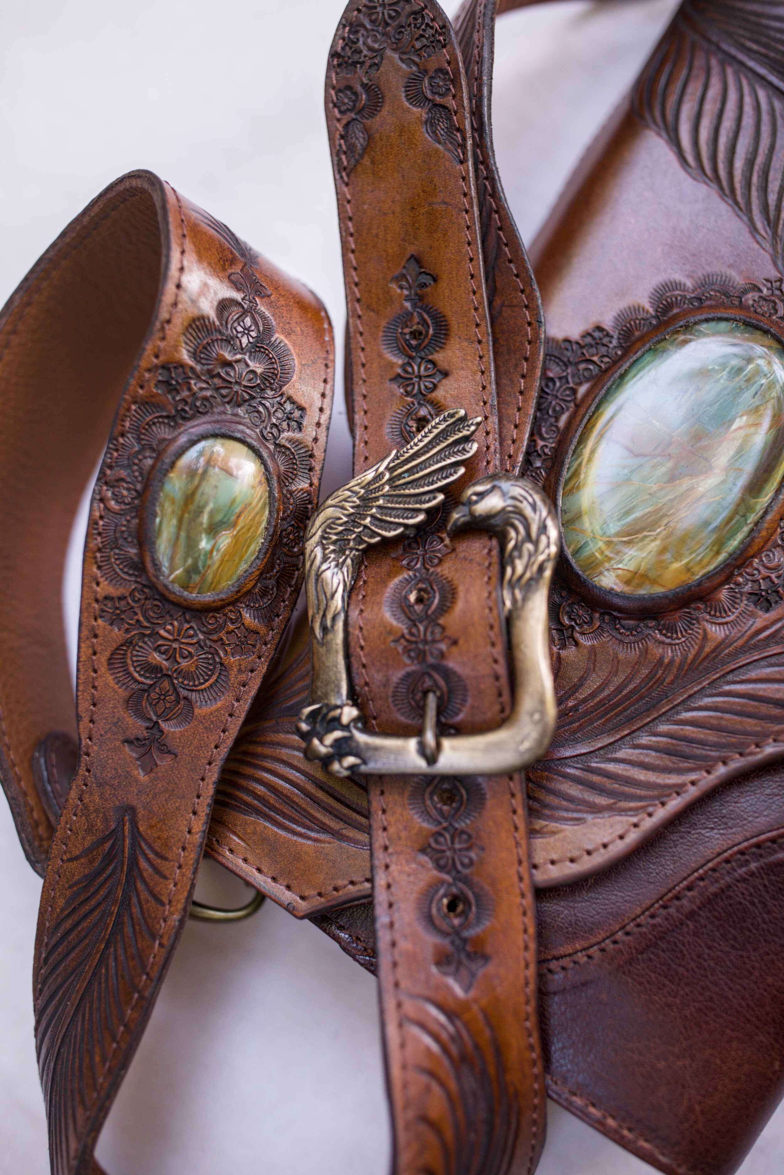 Eagle Feather Clutch with Dragon Stone