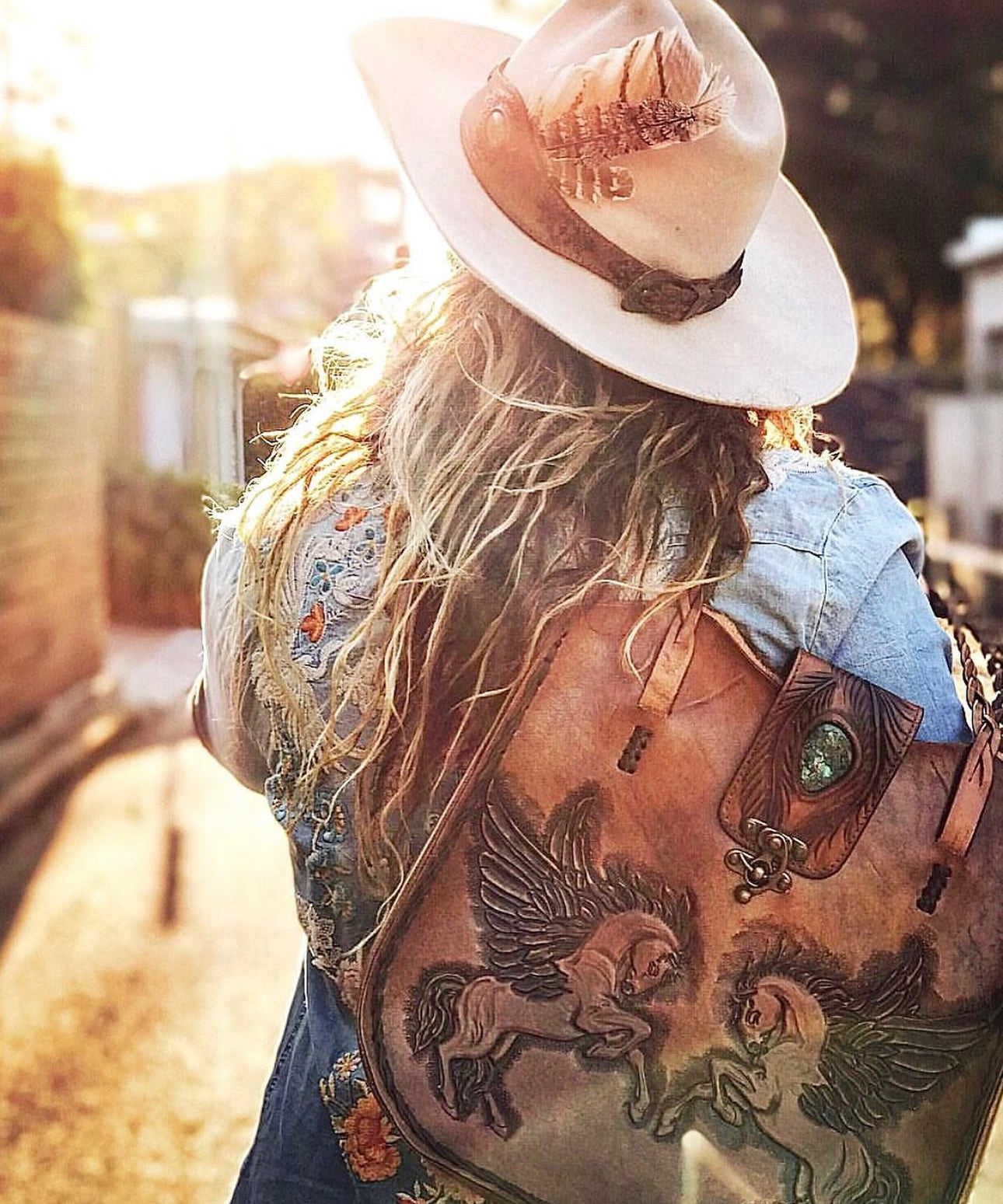 Vintage Dream Chaser Tote Bag with Turquoise