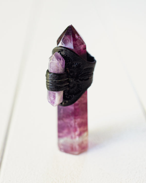 Black Magic Druid Ring with Amethyst