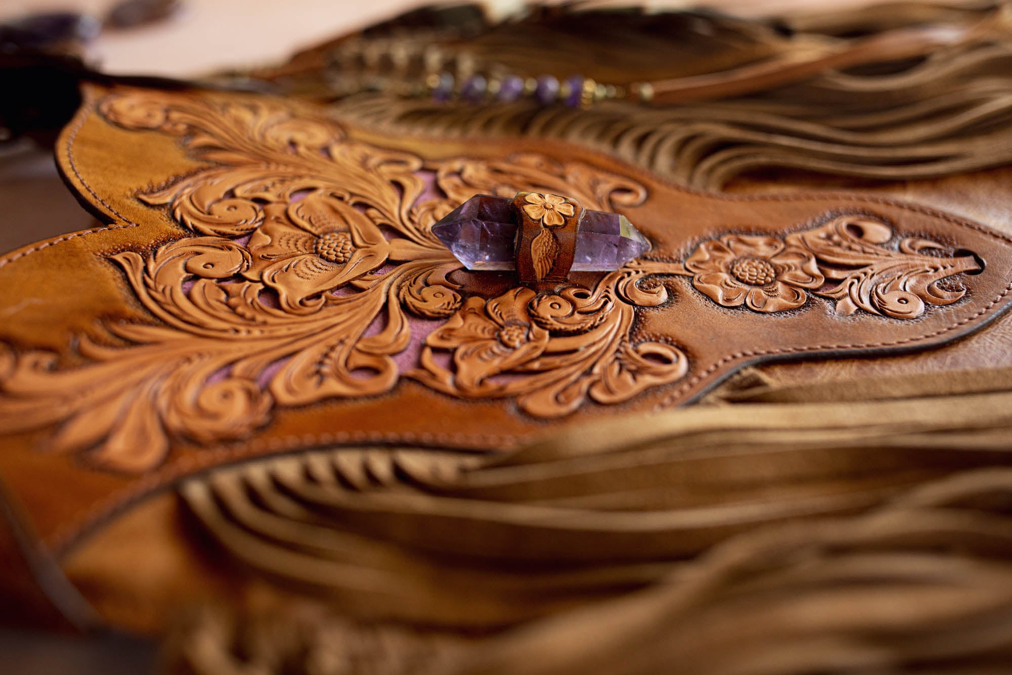 Dusty Mountain Bag with Amethyst