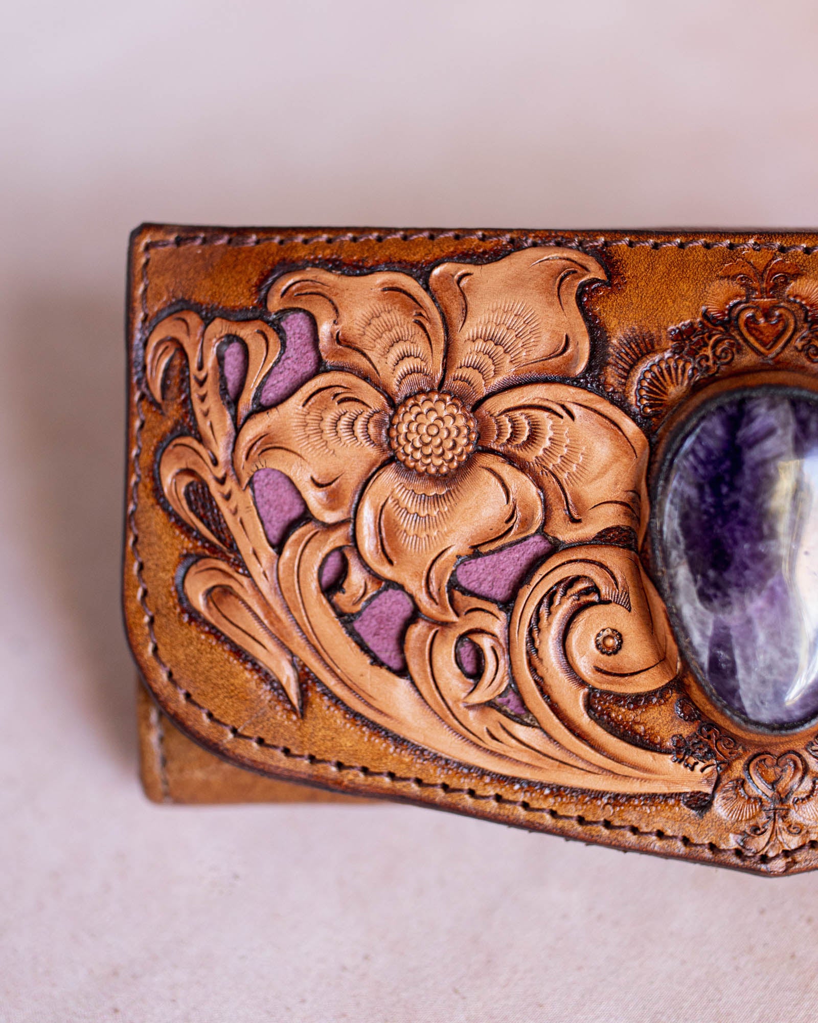 Flower Wallet with Amethyst
