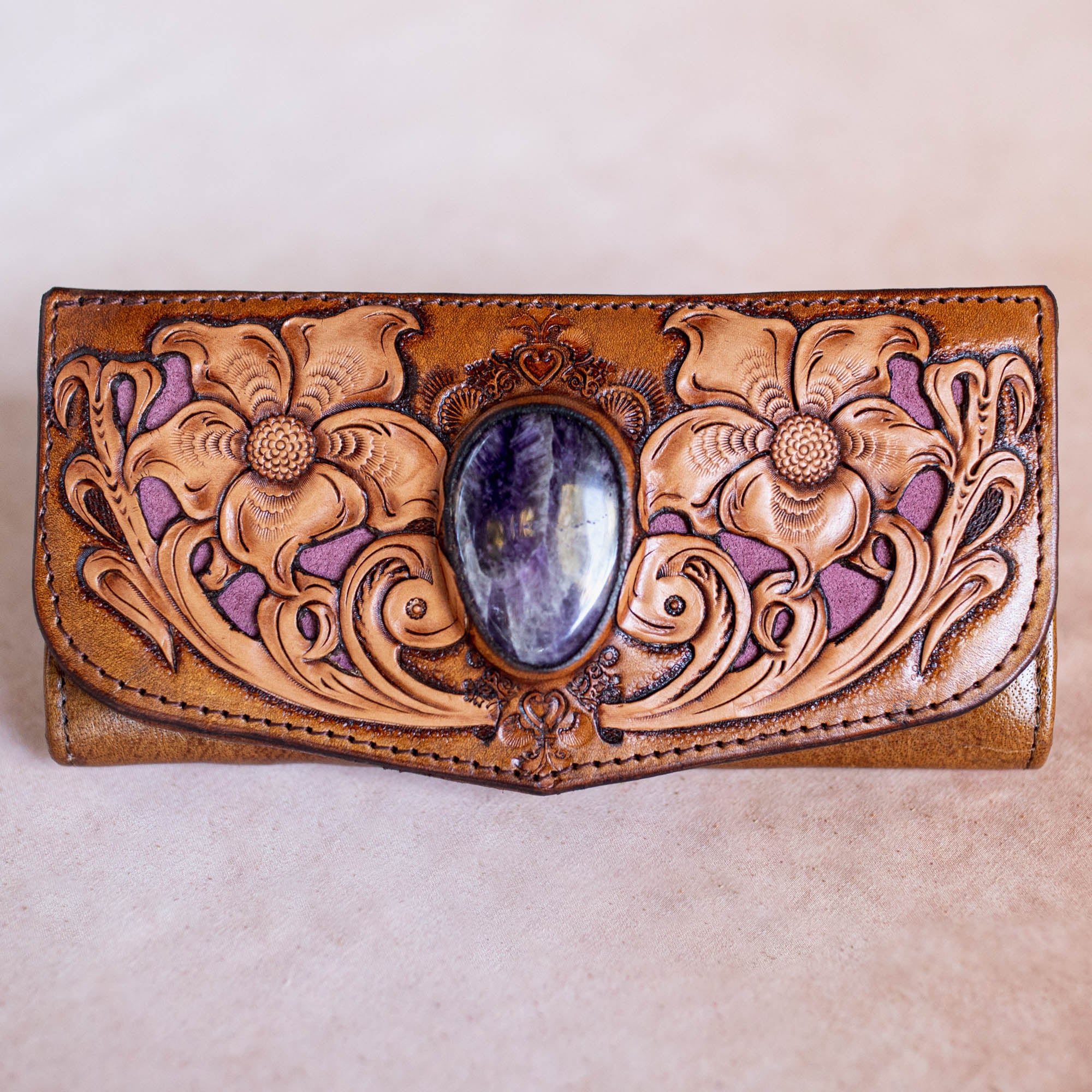 Flower Wallet with Amethyst