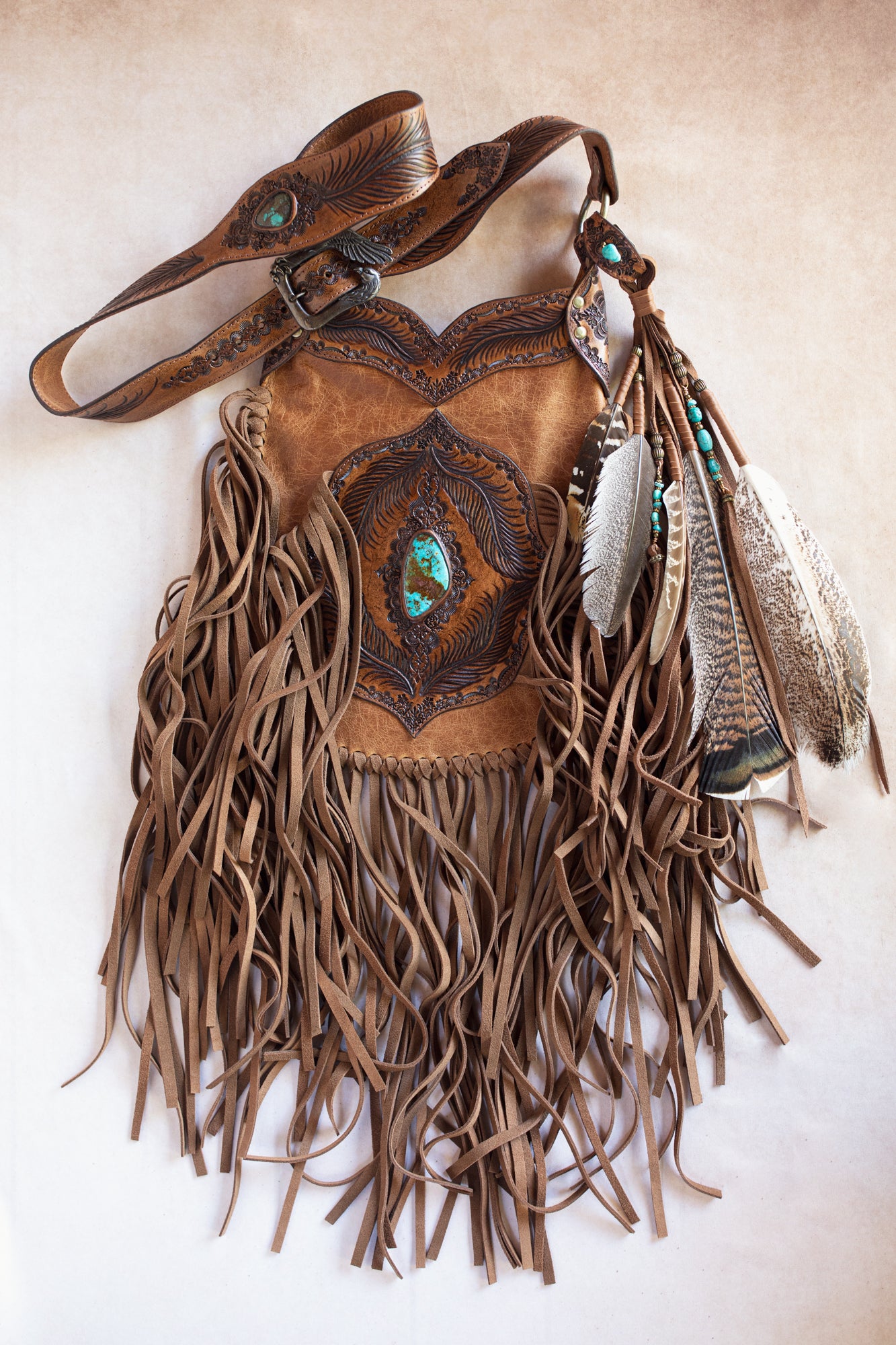 Apache Tasseled Bag with Royston Turquoise