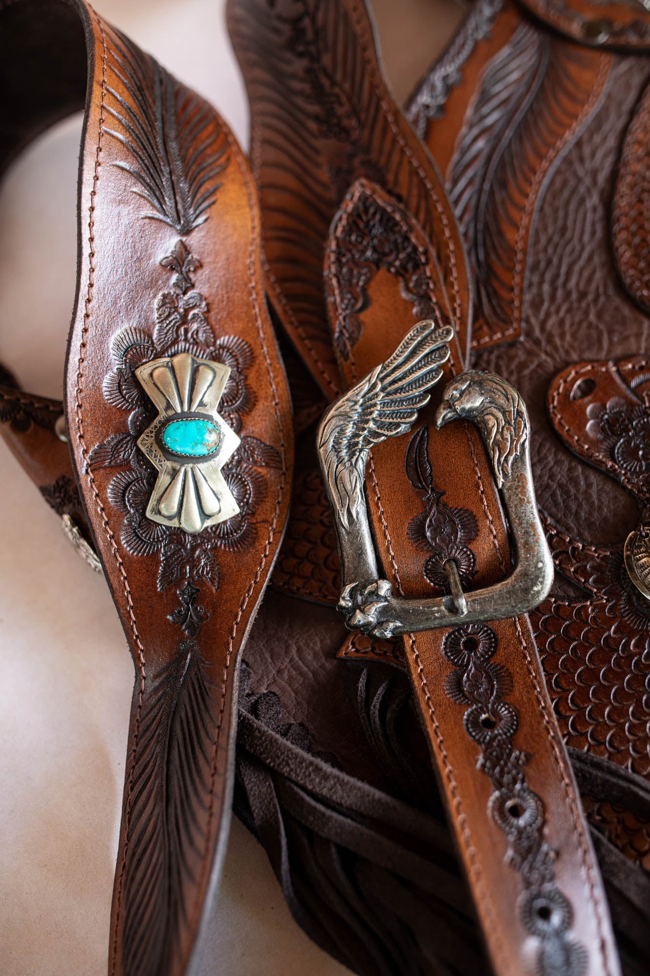 Apache Eagle Bag with Vintage Navajo Concho