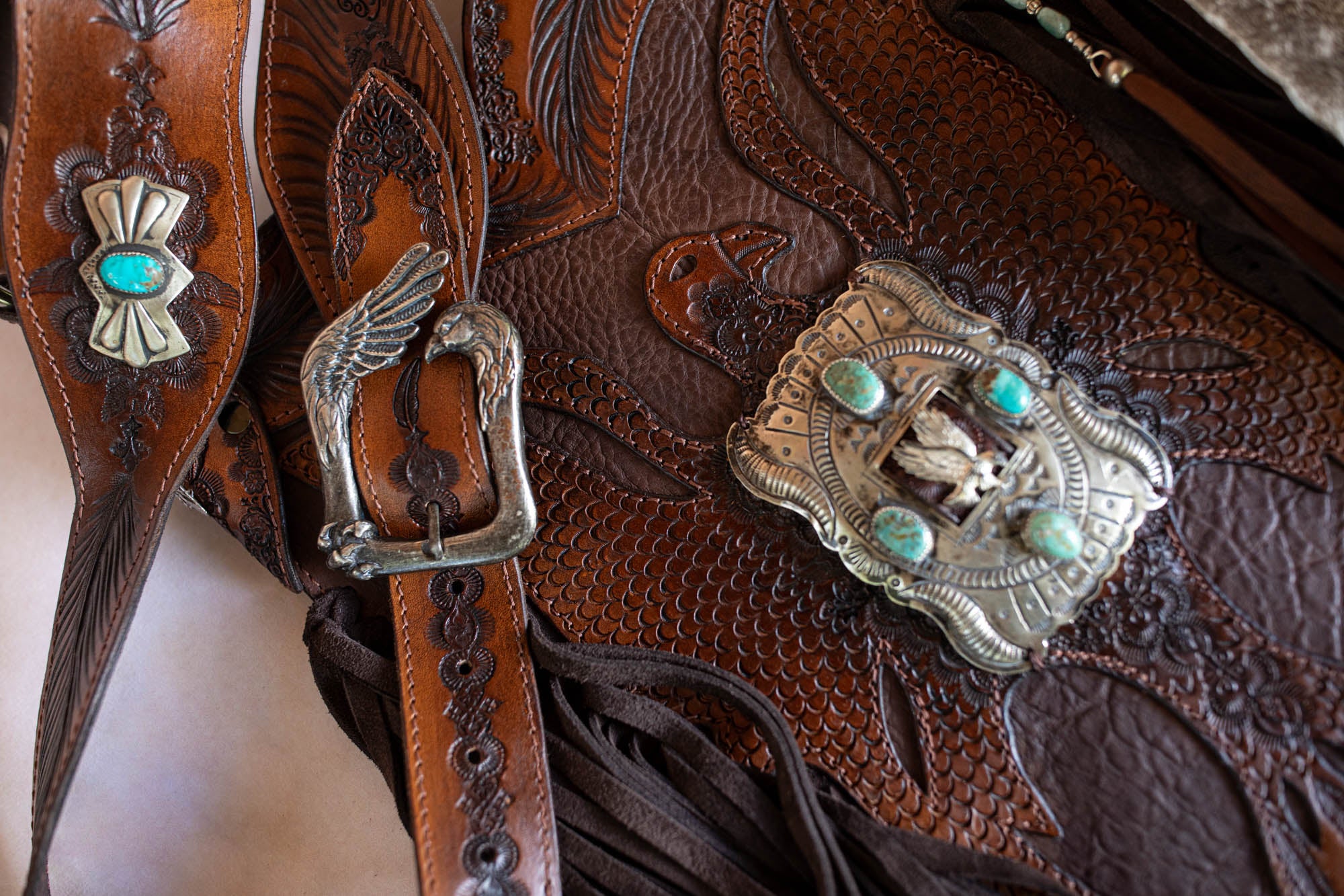 Apache Eagle Bag with Vintage Navajo Concho