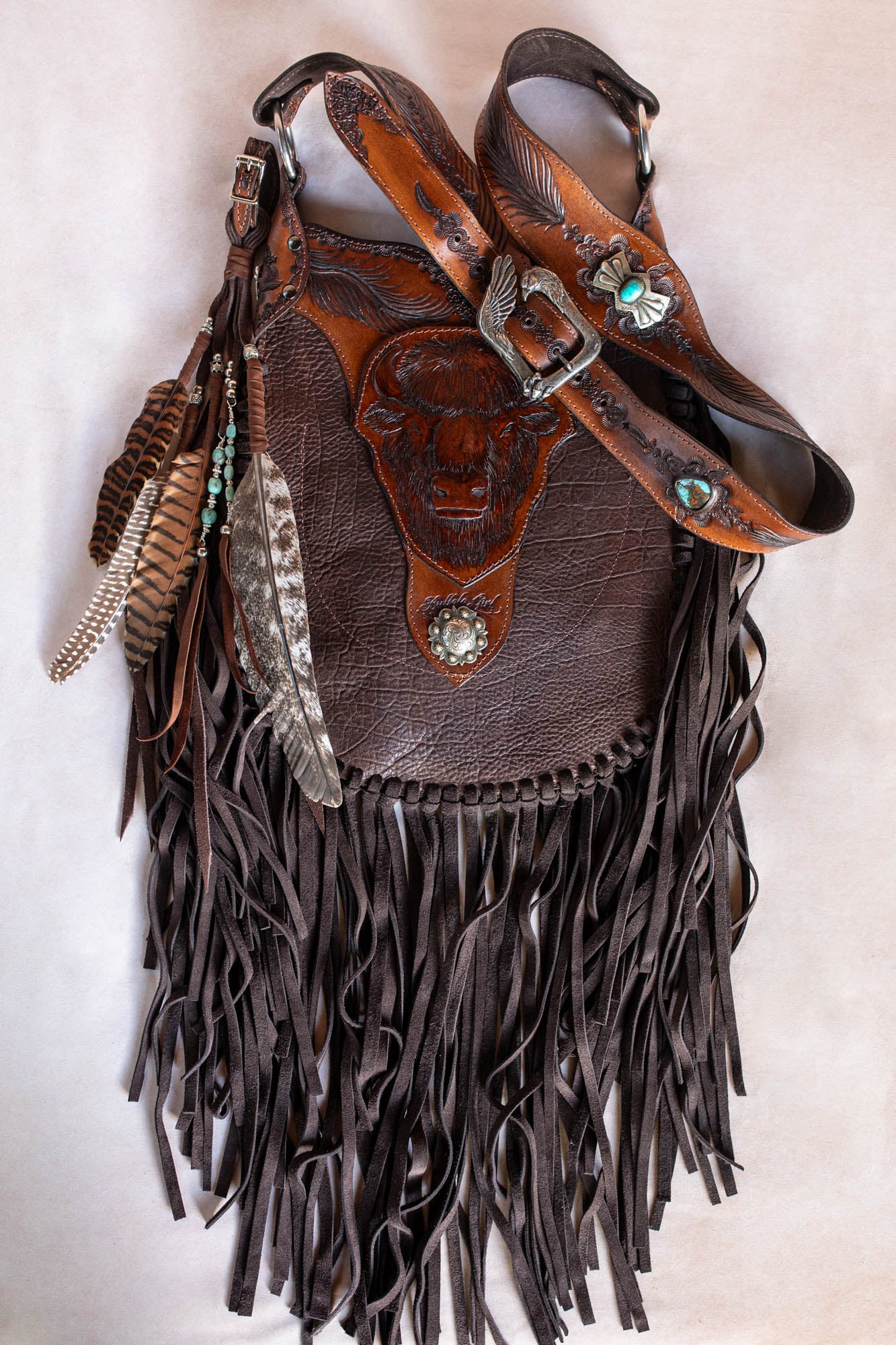 Apache Eagle Bag with Vintage Navajo Concho