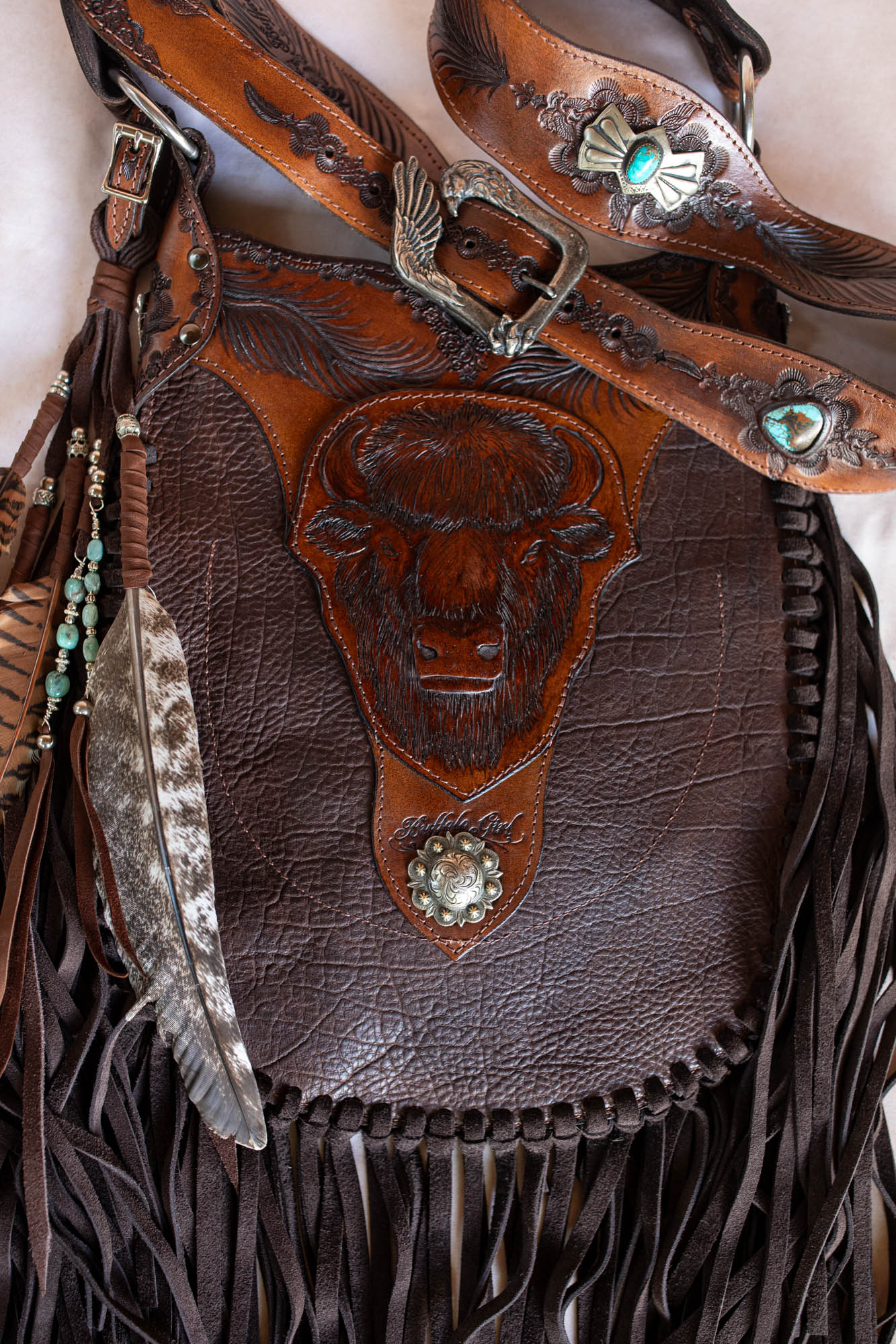 Apache Eagle Bag with Vintage Navajo Concho