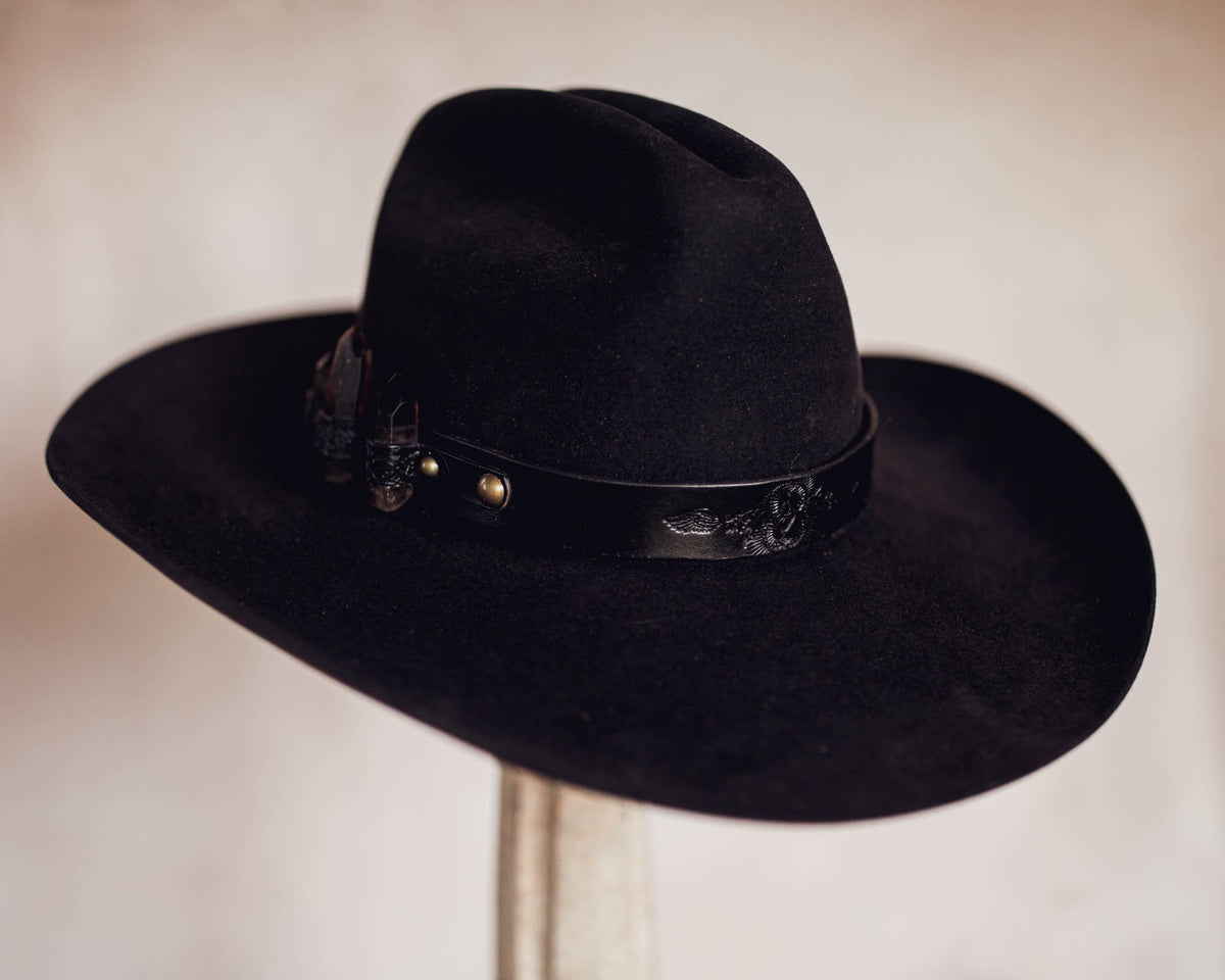 Black Magic Hat Band with Smoky Quartz