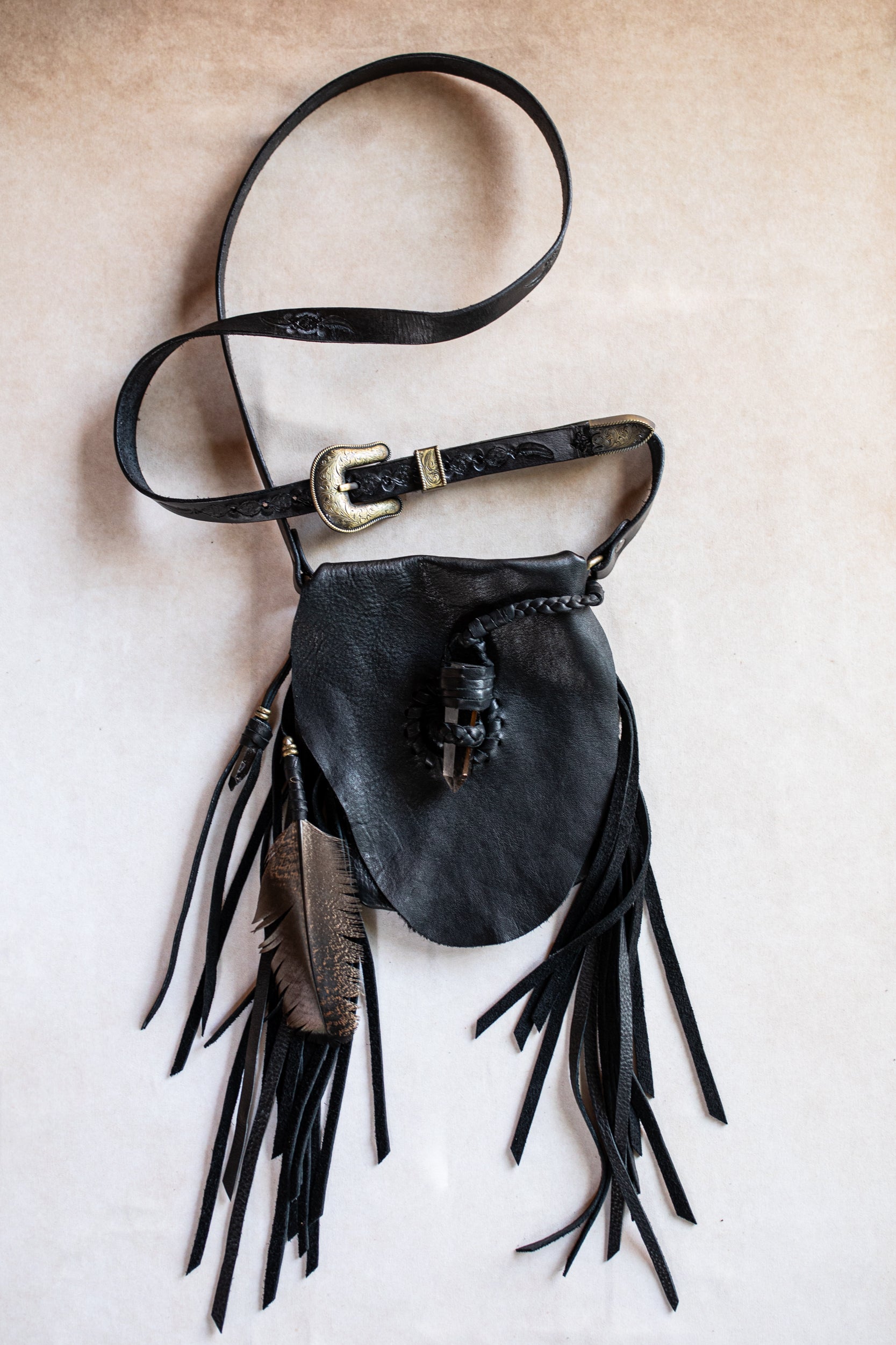 Black Magic Nomad Phone Pouch with Smoky Quartz