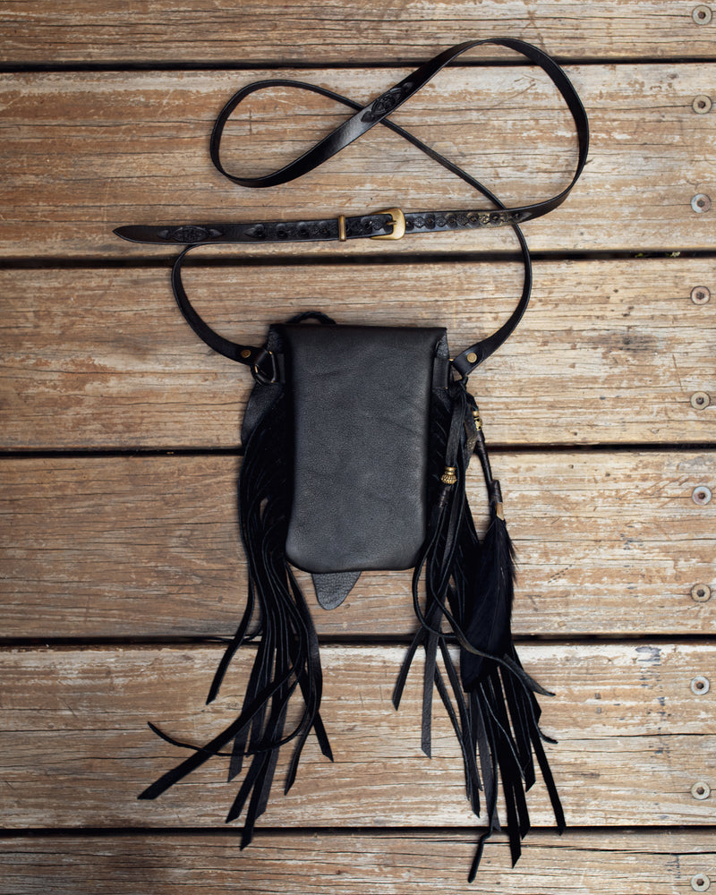 Black Magic Nomad Phone Pouch with Smoky Quartz