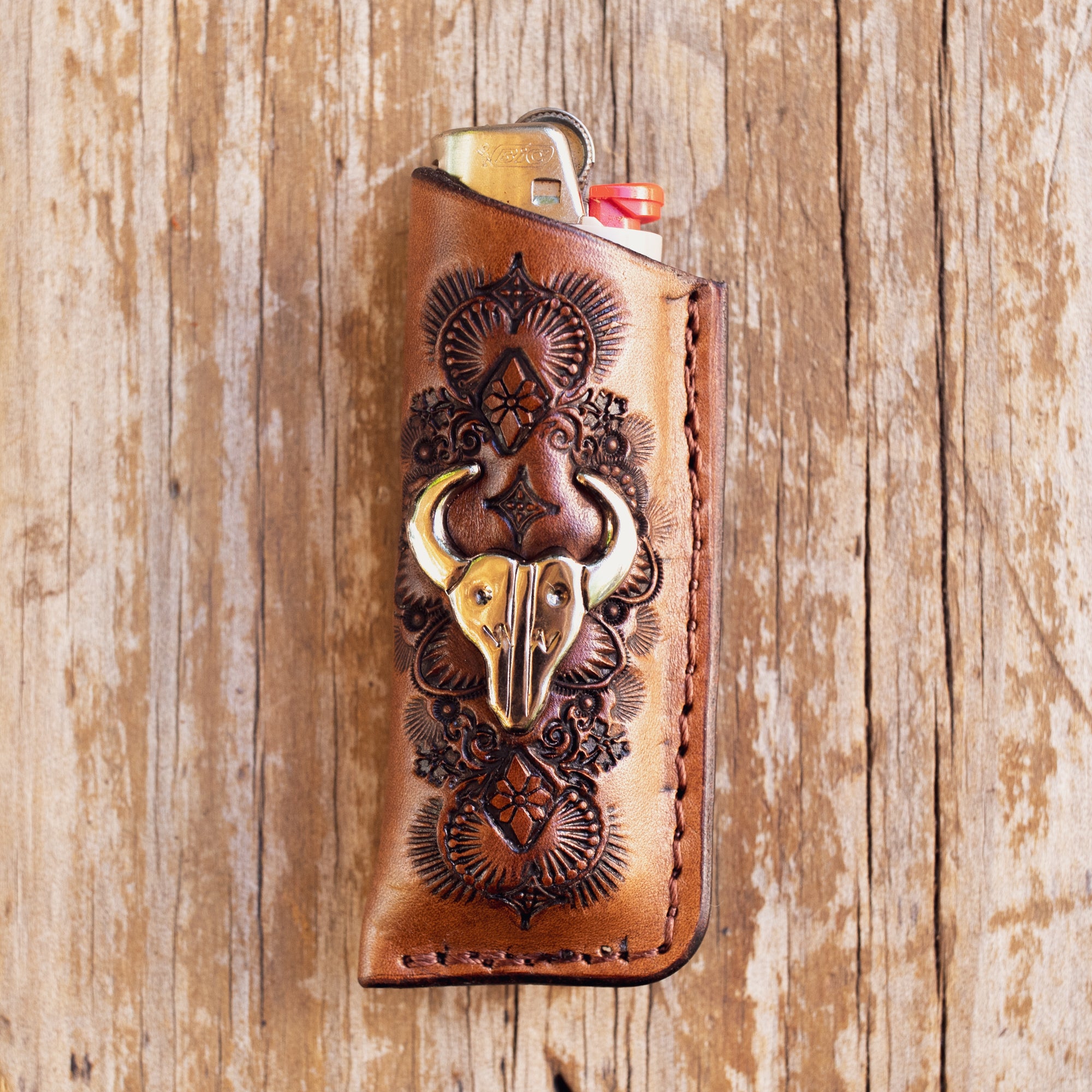 Buffalo Skull Lighter Case