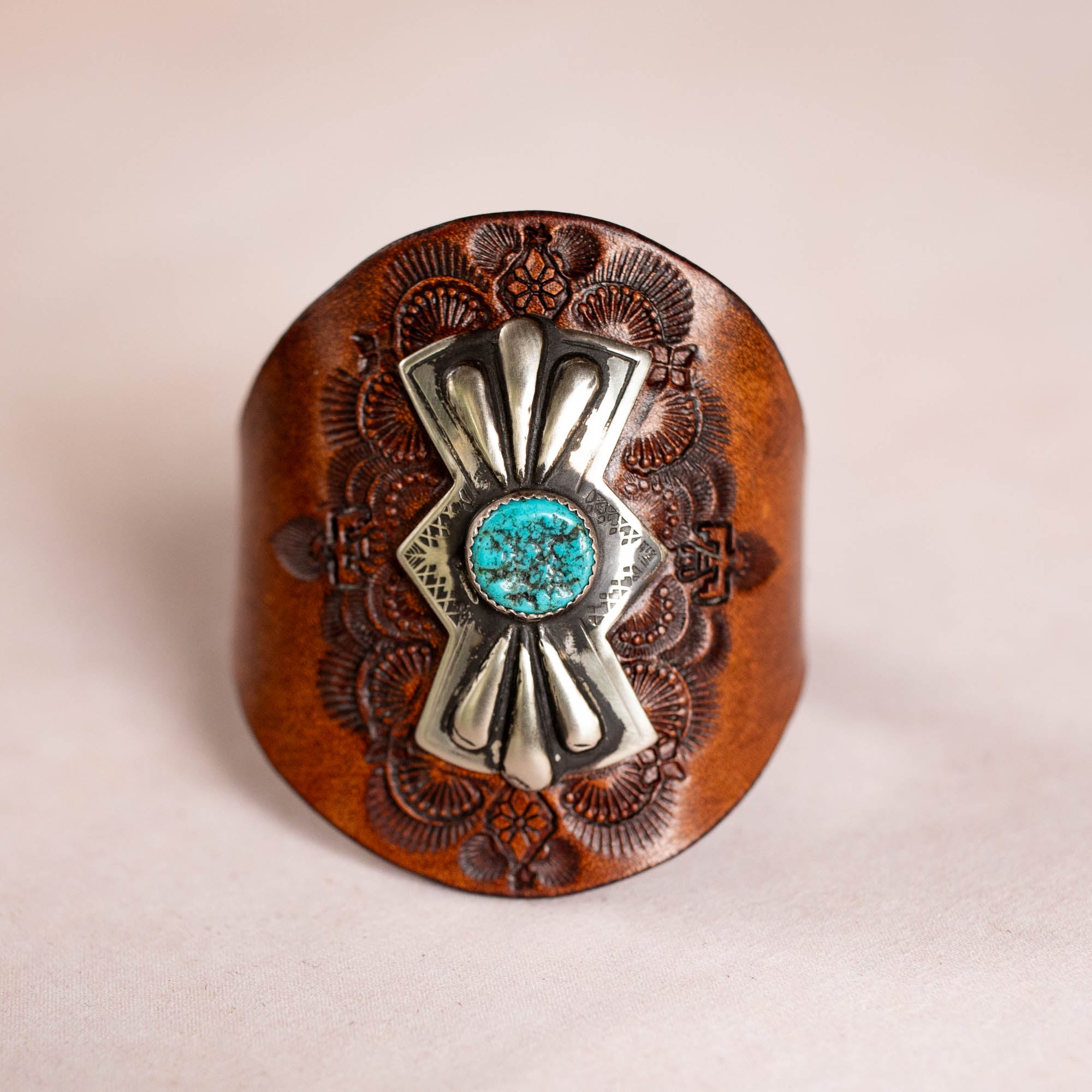 Mandala Cuff with Navajo Concho