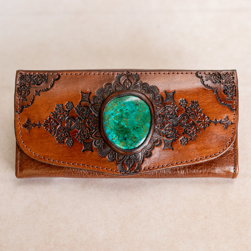 Mandala Wallet with Chrysocolla