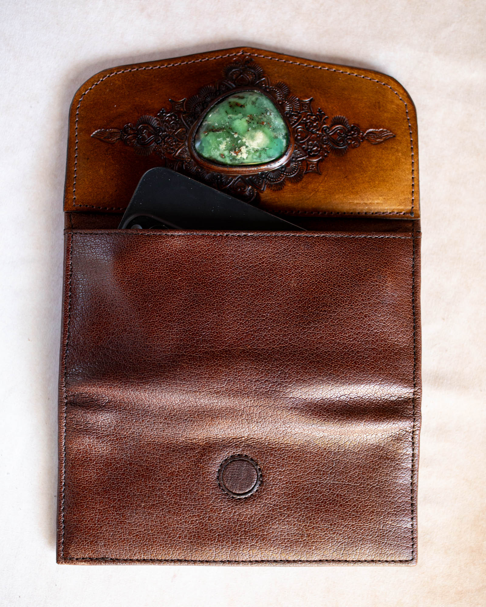 Mandala Wallet with Australian Chrysoprase