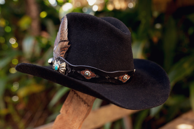 Black Bay Navajo Concho Hat Band