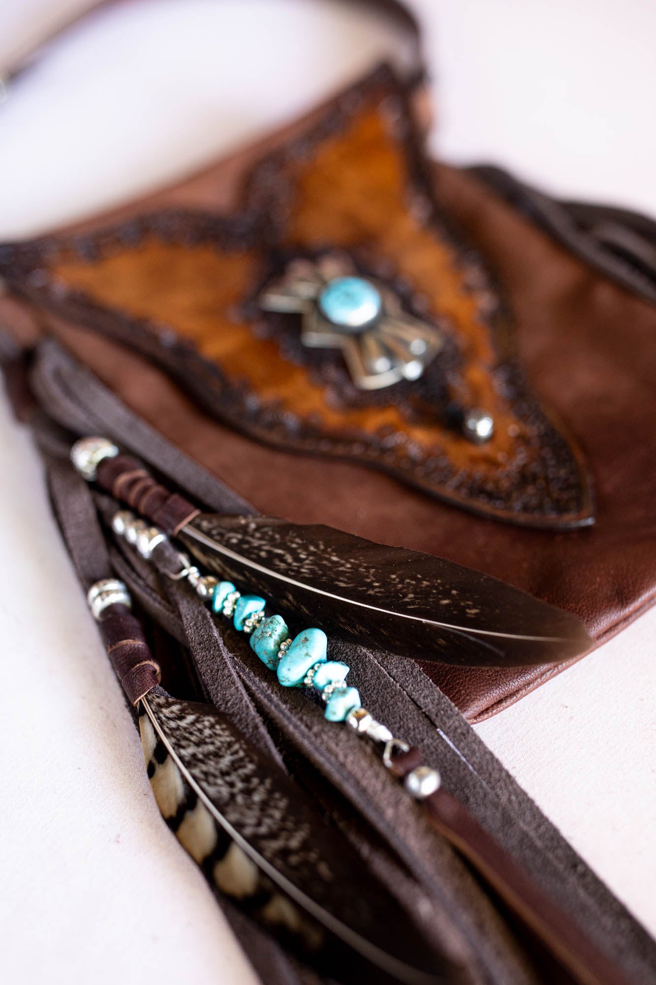 Gypsy Wanderer Phone Pouch with Navajo Concho
