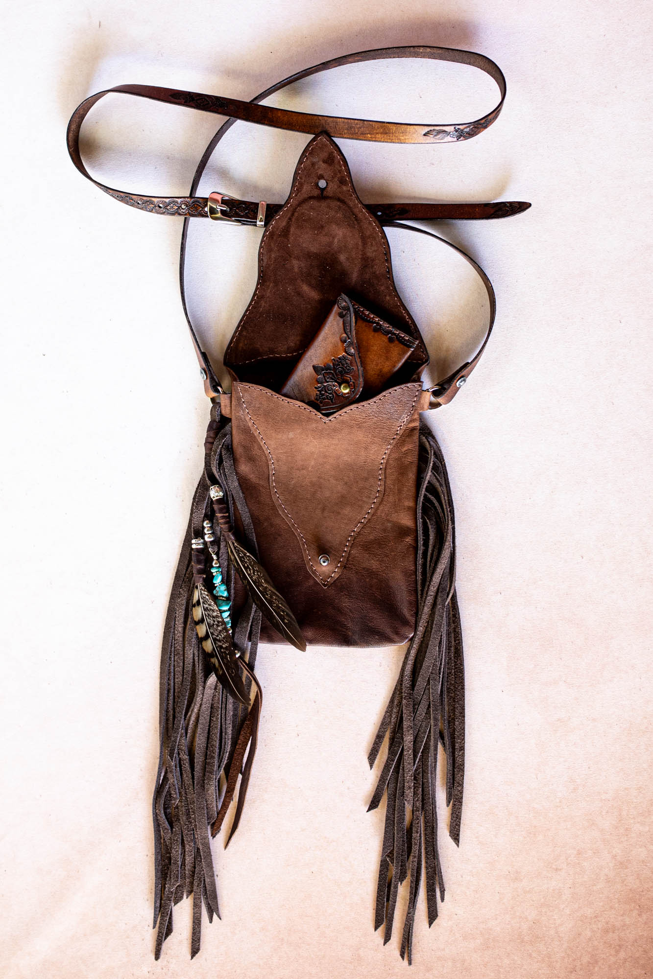 Gypsy Wanderer Phone Pouch with Navajo Concho
