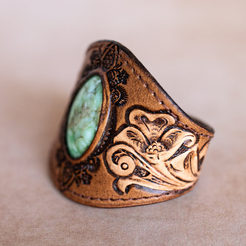 Western Floral Cuff with Chrysoprase