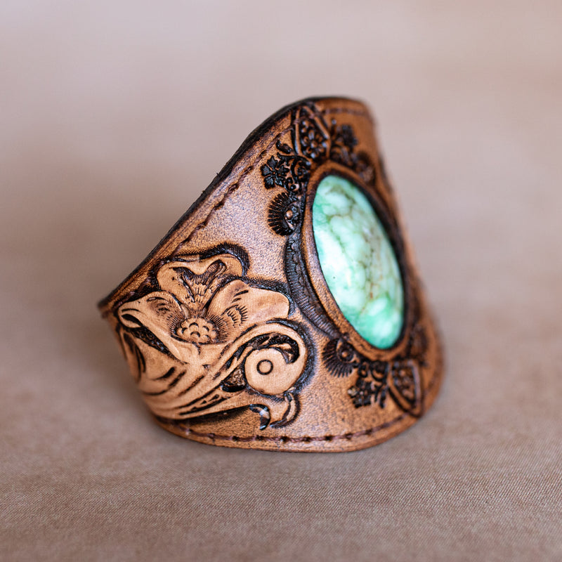 Western Floral Cuff with Chrysoprase