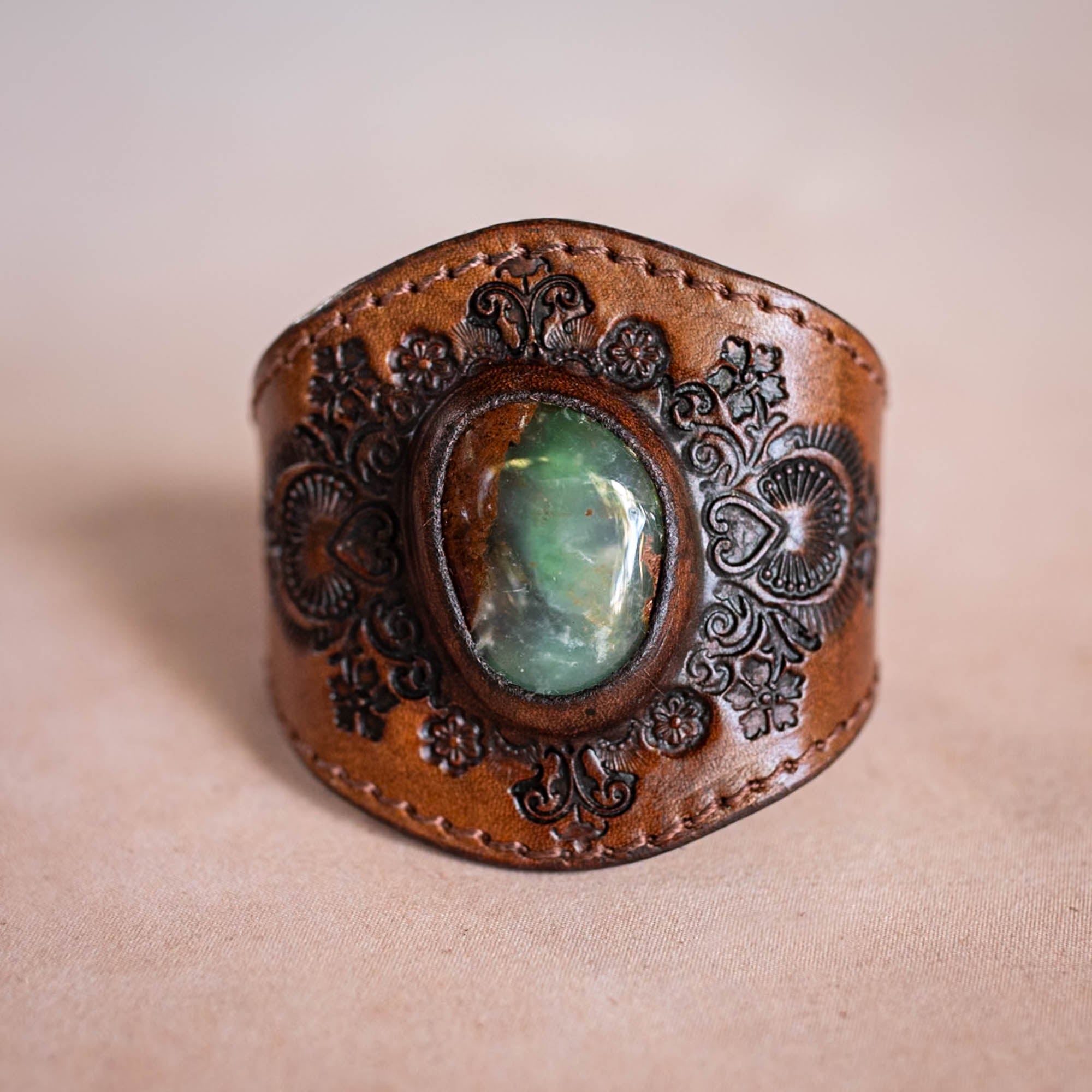 Mandala Cuff with Chrysoprase