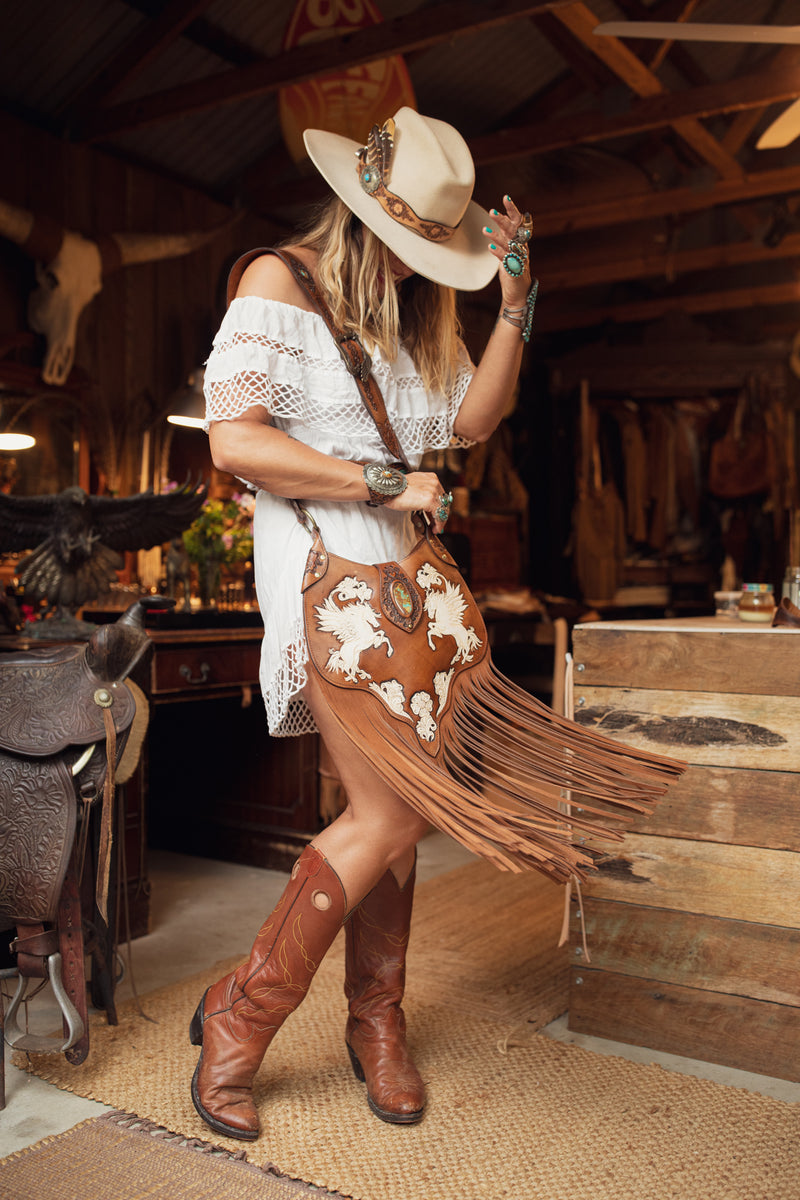 Desert Bloom Hat Band with Navajo Concho