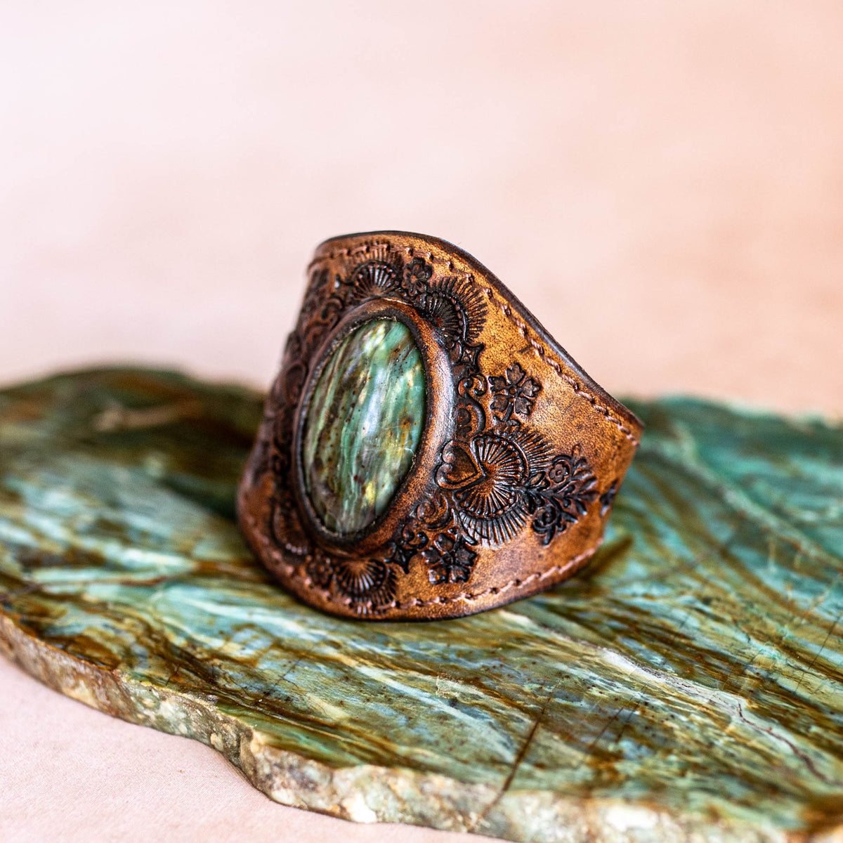 Mandala Cuff with Dragon Stone
