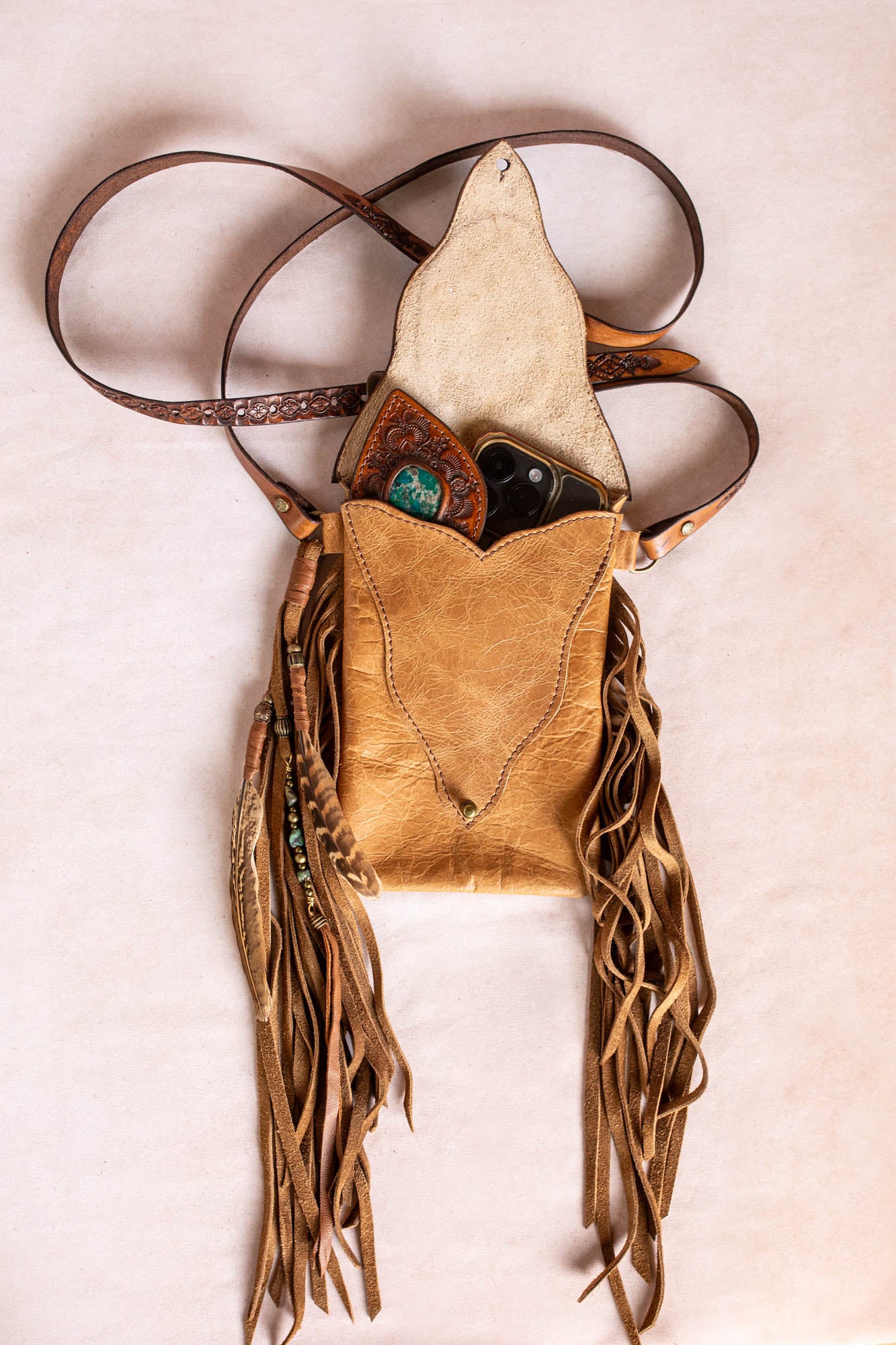 Gypsy Wanderer Phone Pouch with Dragon Stone