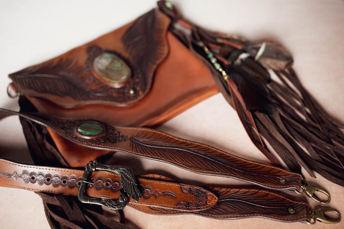 Eagle Feather Gypsy Wanderer Bag with Dragon Stone