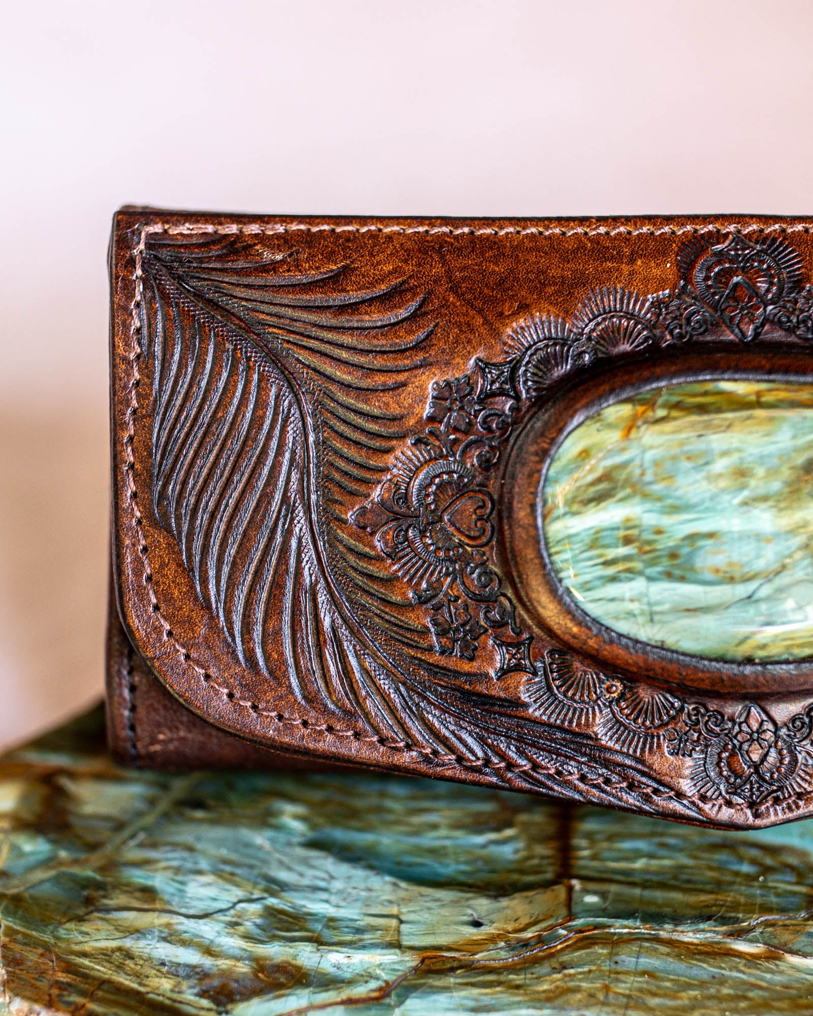 Eagle Feather Wallet with Dragon Stone
