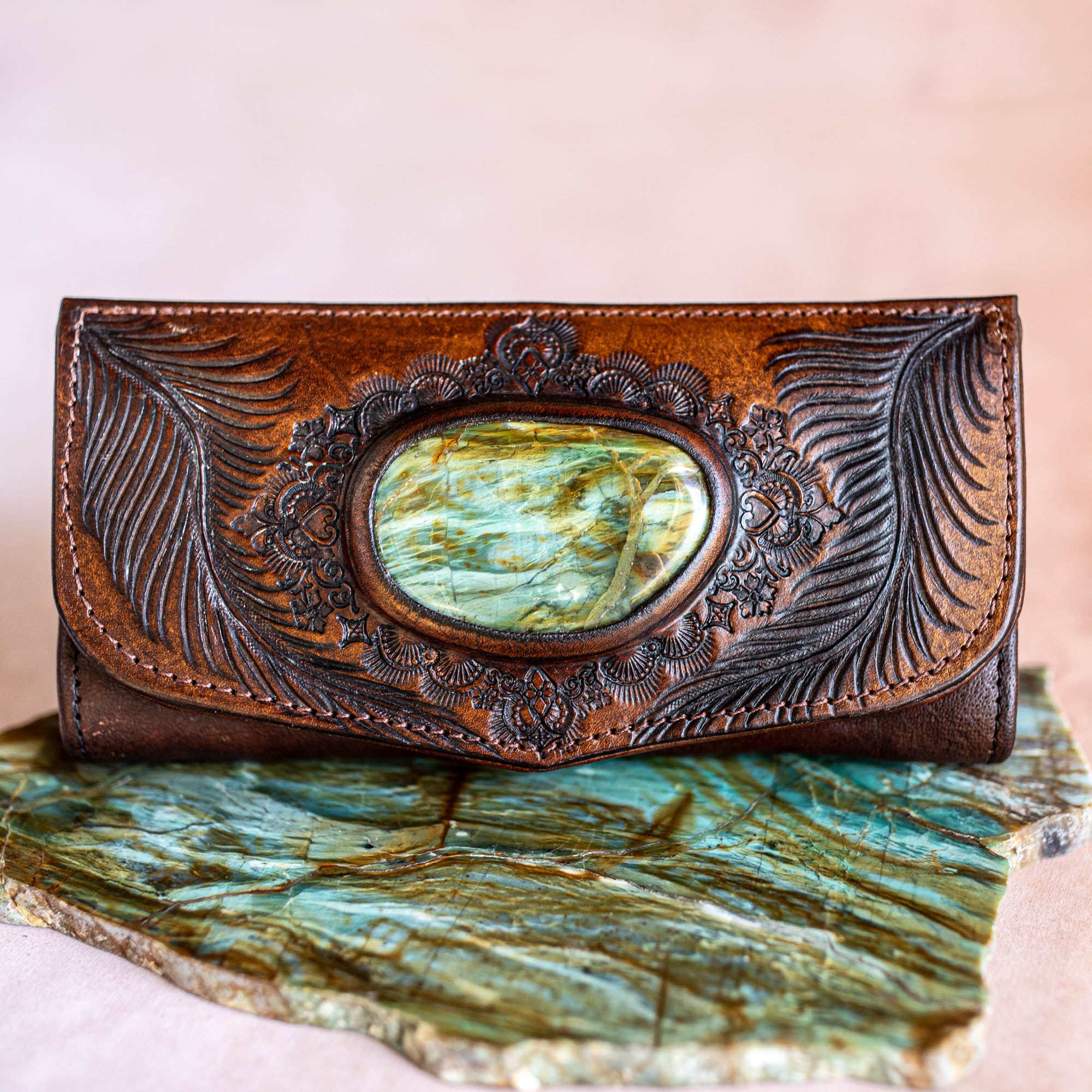 Eagle Feather Wallet with Dragon Stone
