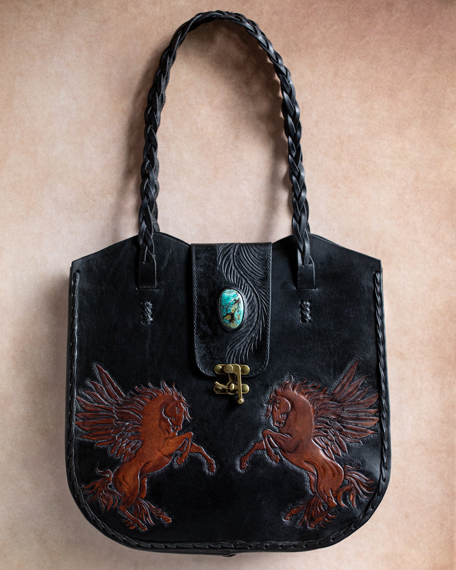 Black Bay Dream Chaser Tote Bag with Turquoise