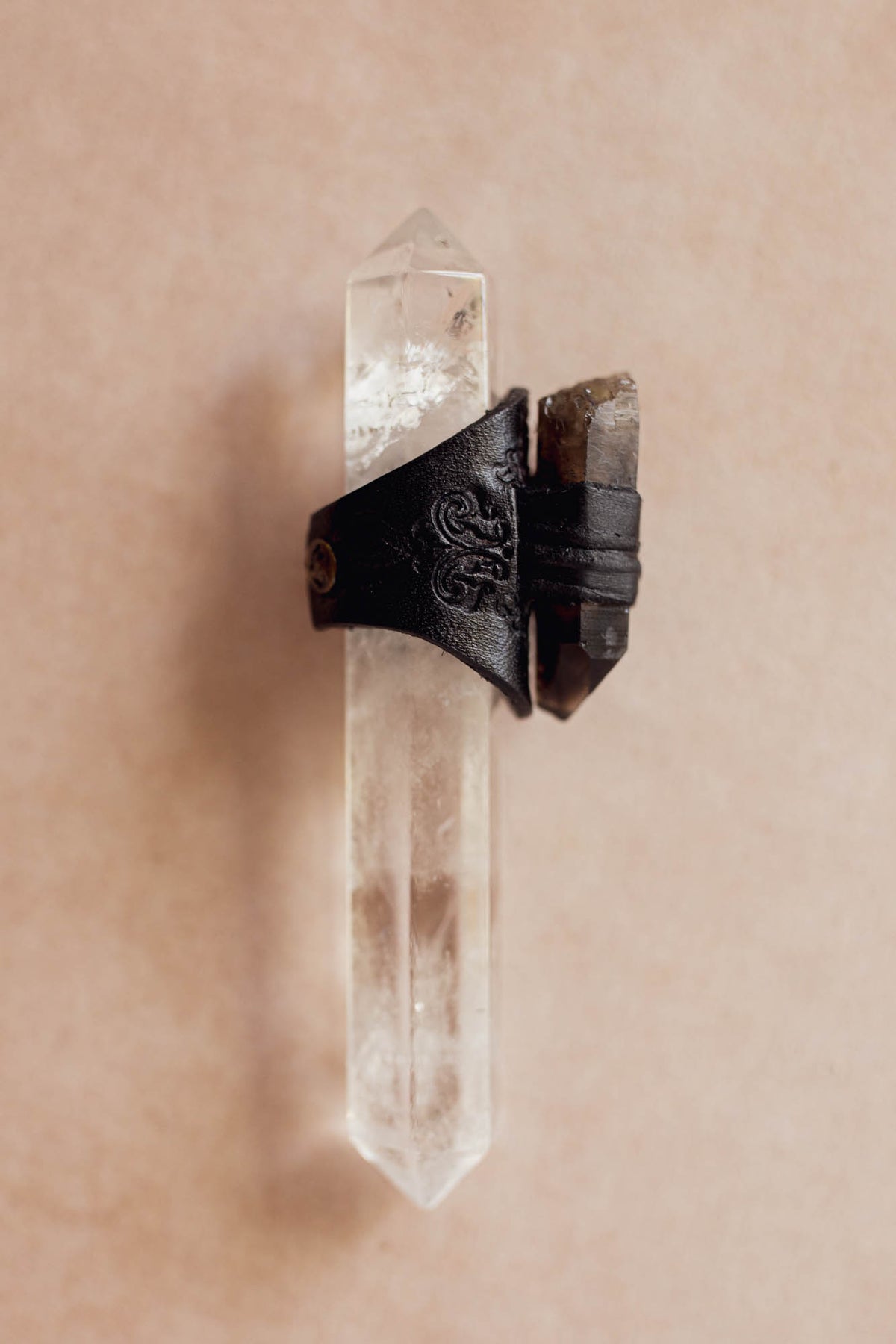 Black Magic Druid Ring with Smoky Quartz