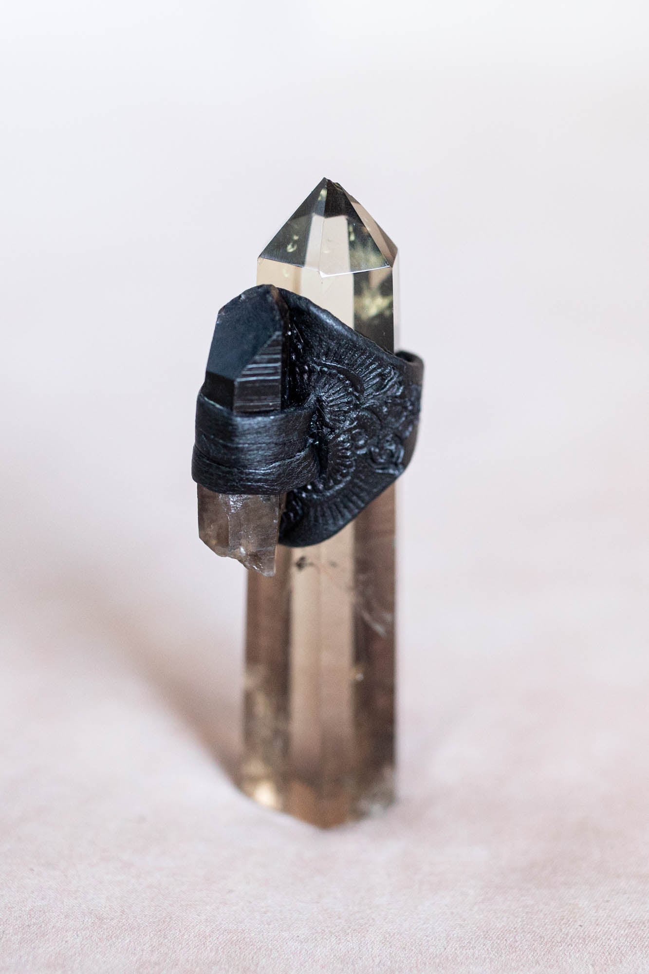 Black Magic Druid Ring with Smoky Quartz