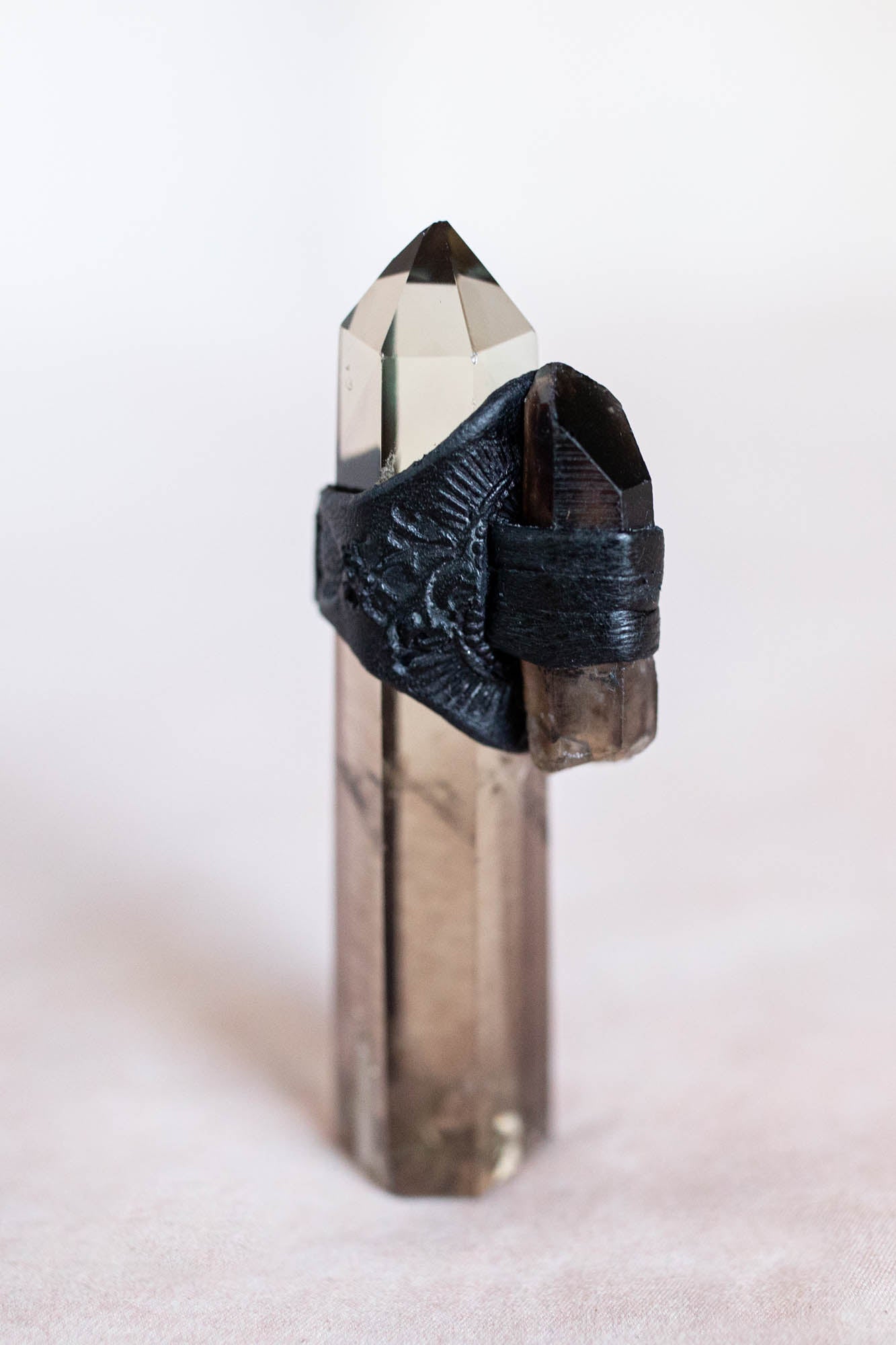 Black Magic Druid Ring with Smoky Quartz