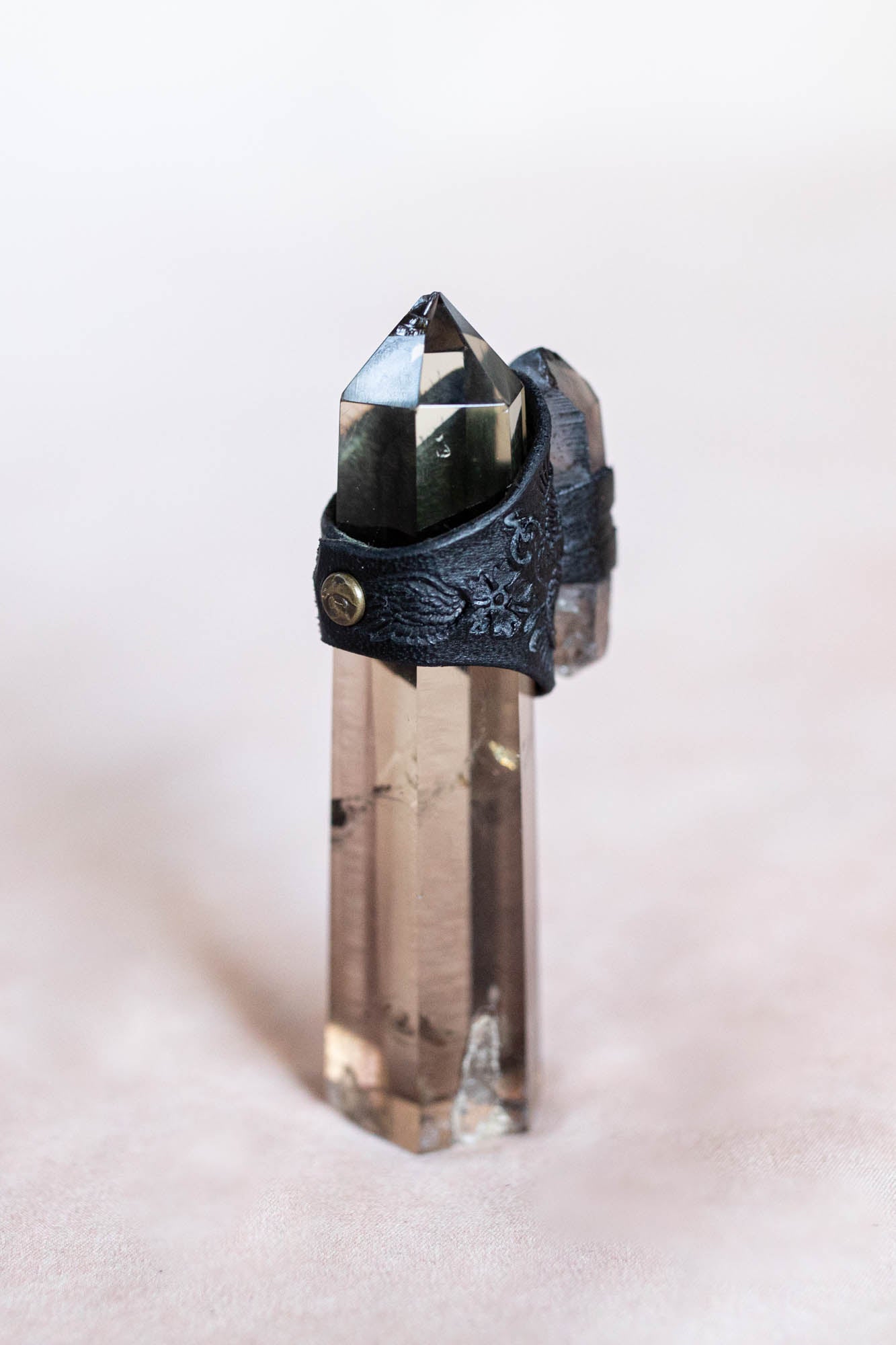 Black Magic Druid Ring with Smoky Quartz