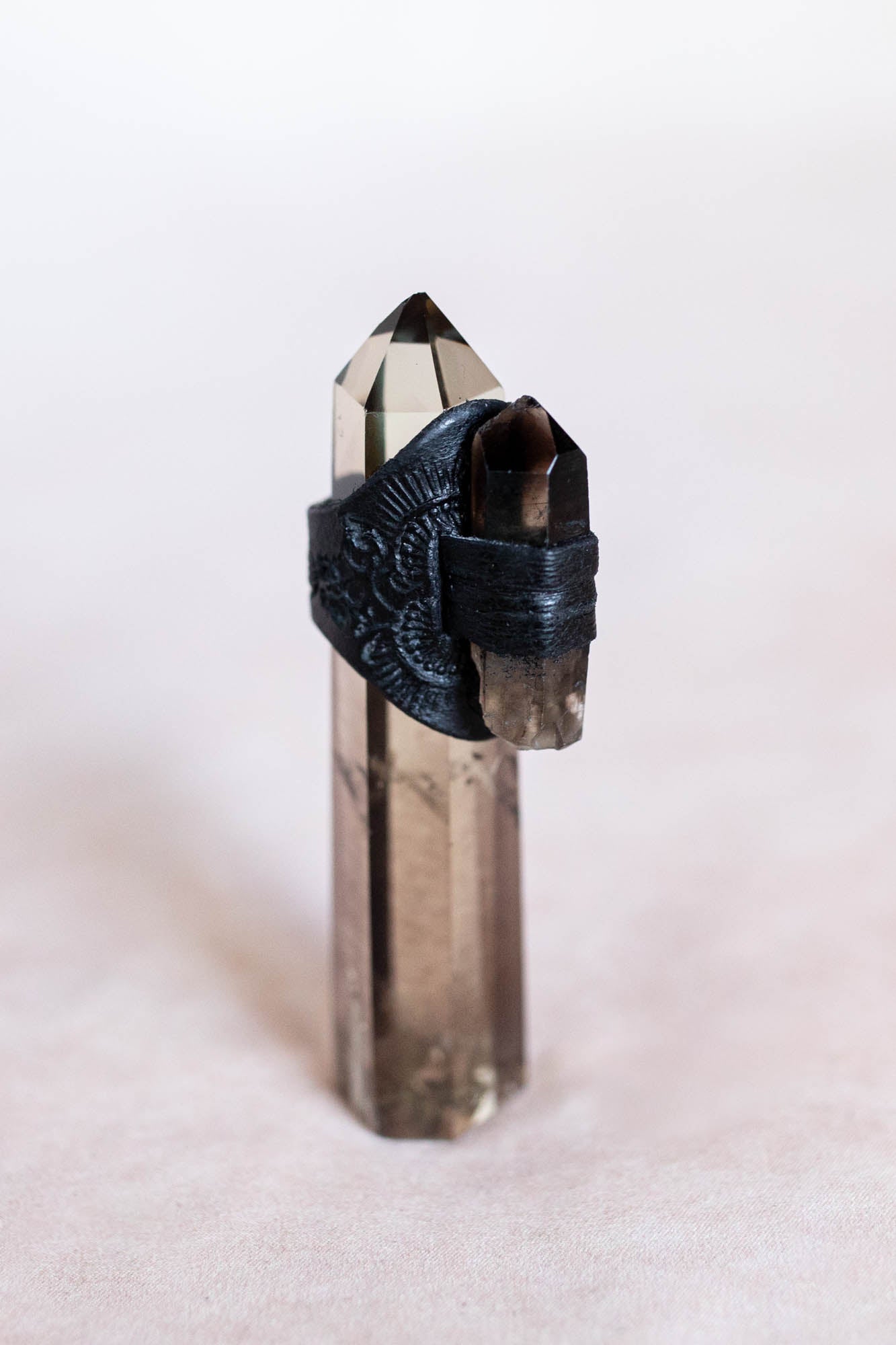 Black Magic Druid Ring with Smoky Quartz