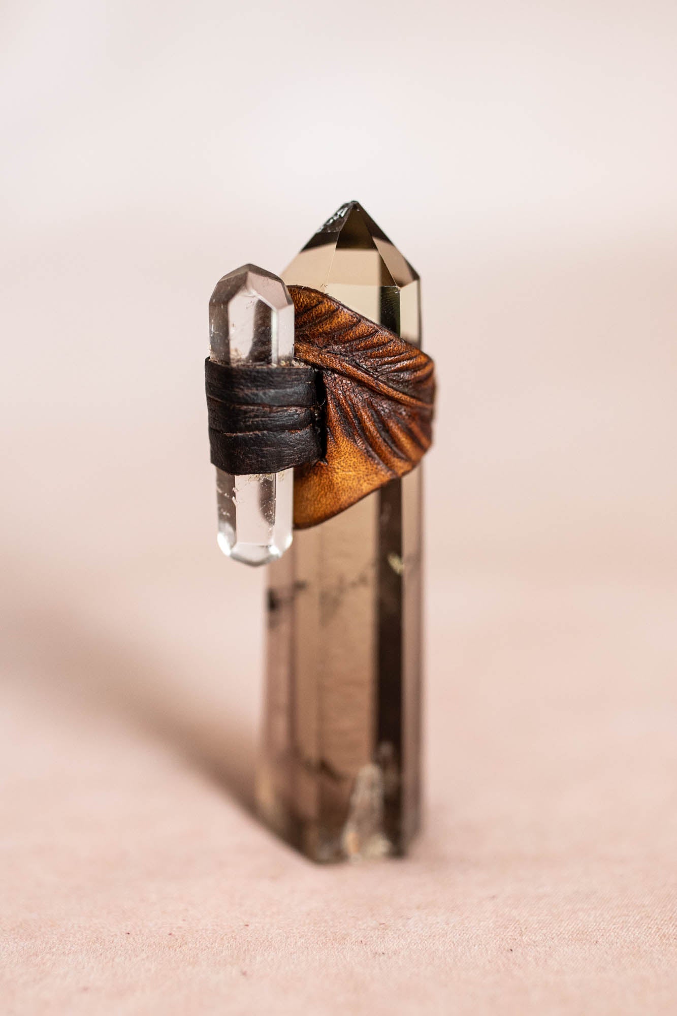 Feather Druid Ring with Clear Quartz