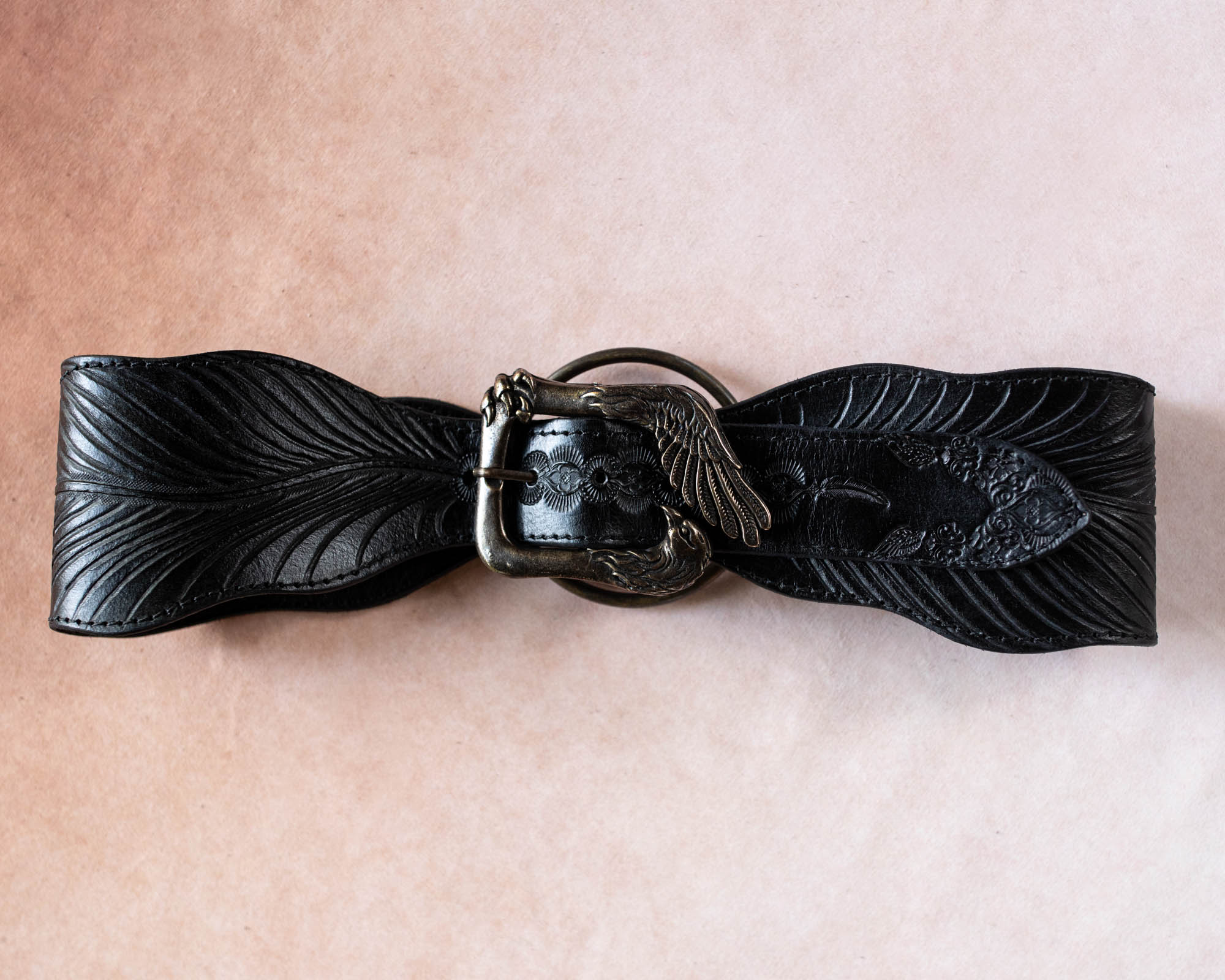 Gunslinger Feather Belt Pouch with Labradorite