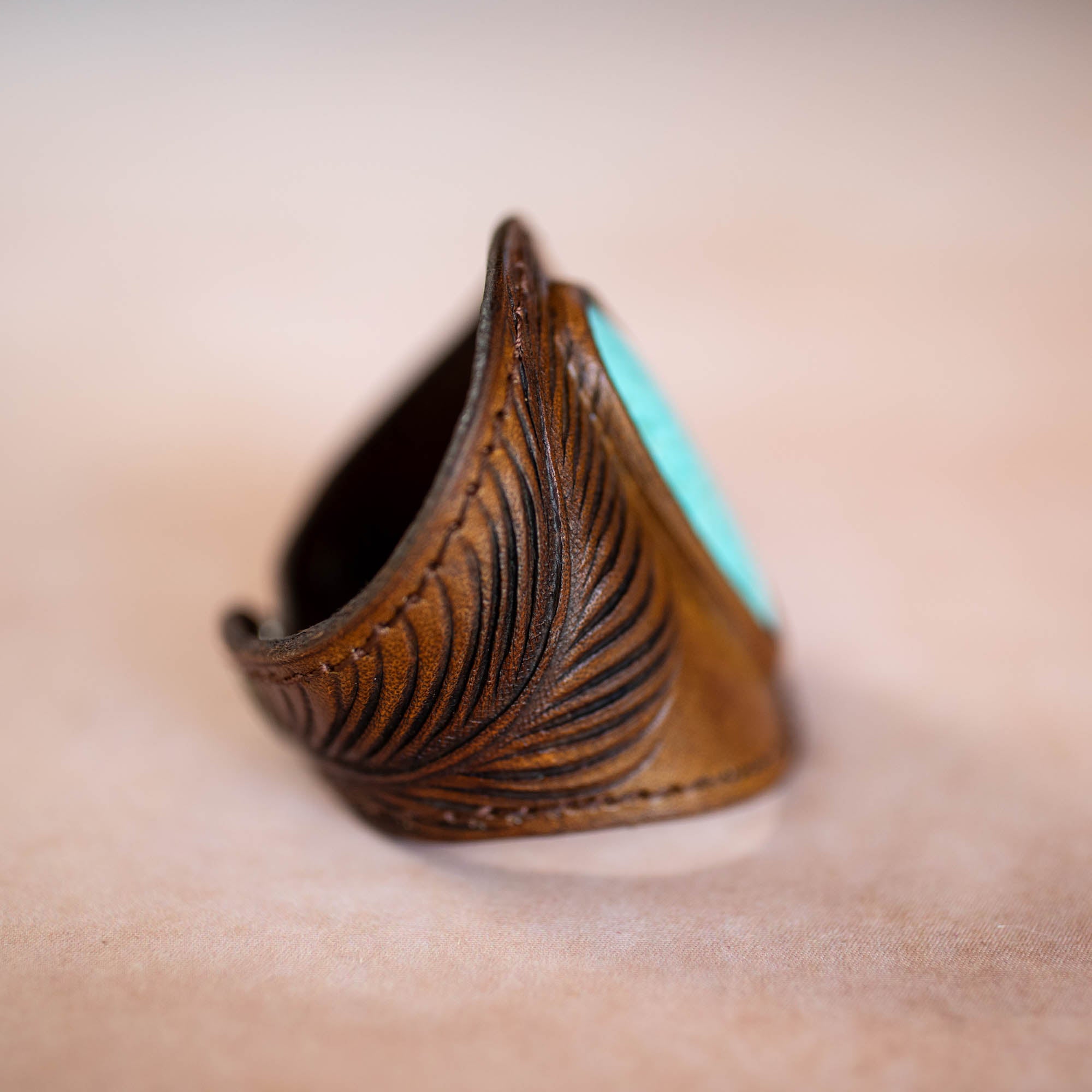 Eagle Feather Cuff with Turquoise