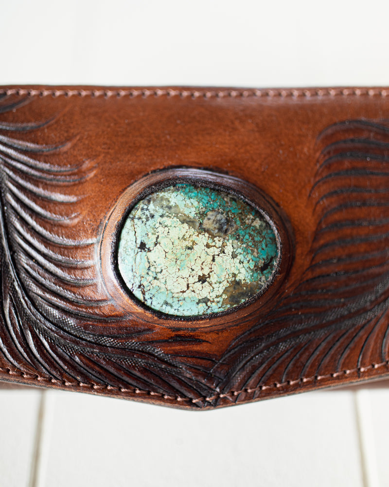 Eagle Feather Wallet with Turquoise