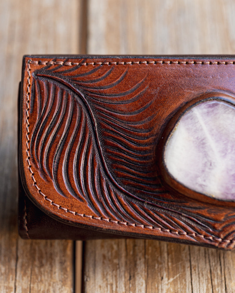 Eagle Feather Wallet with Amethyst