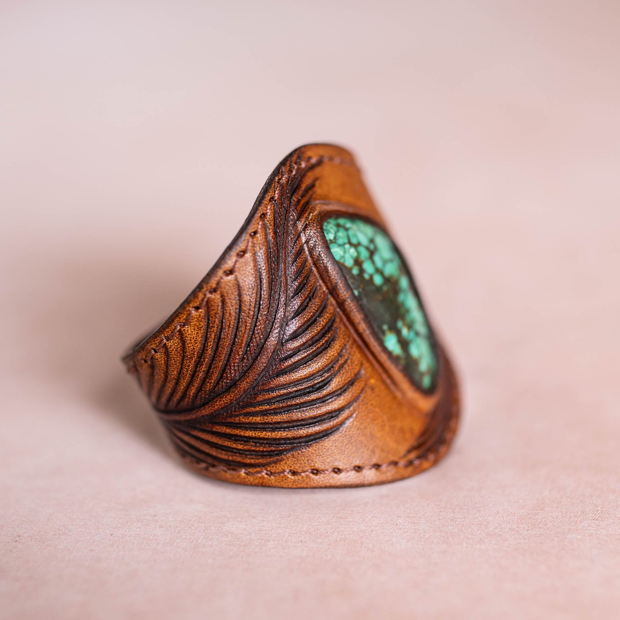 Eagle Feather Cuff with Turquoise