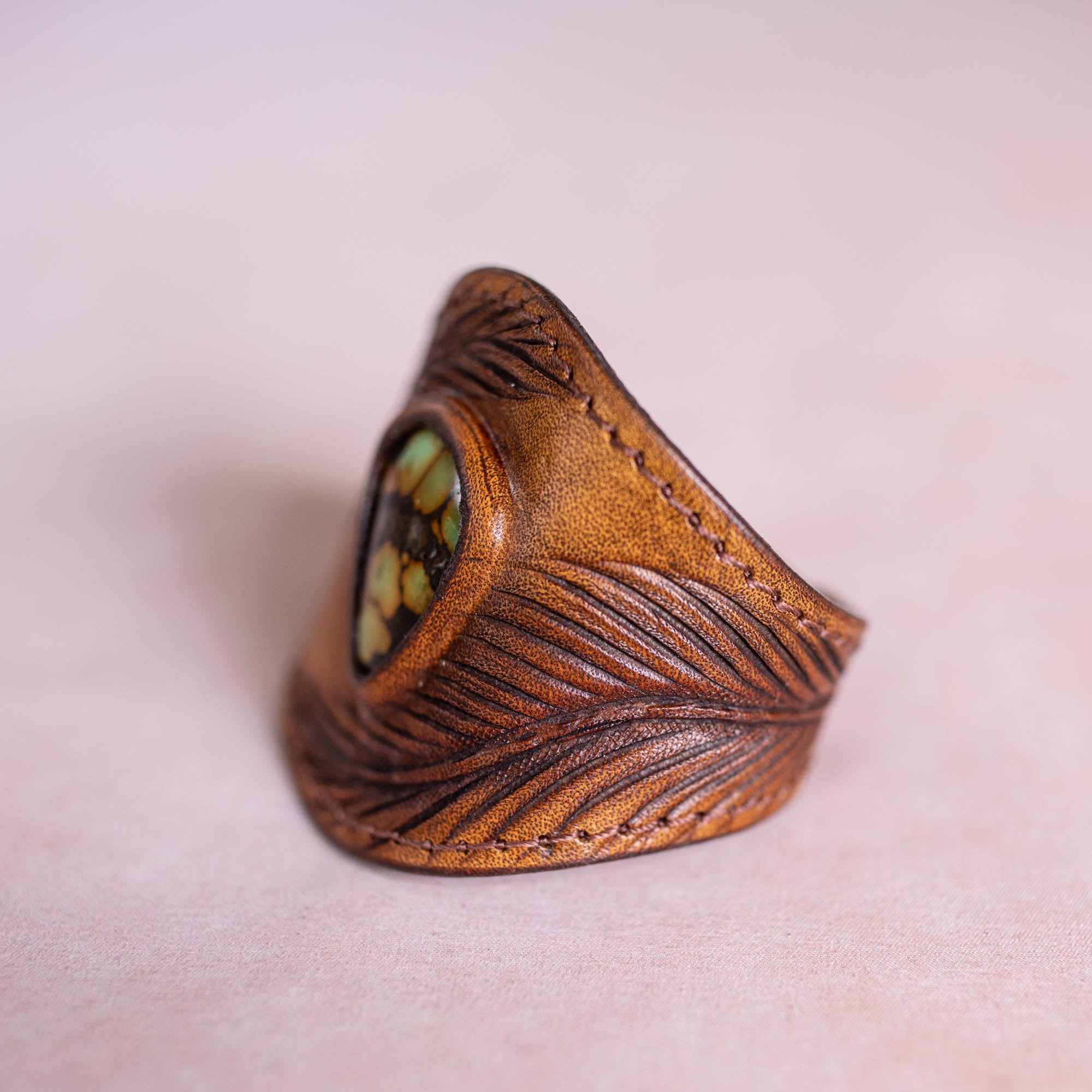 Eagle Feather Cuff with Turquoise