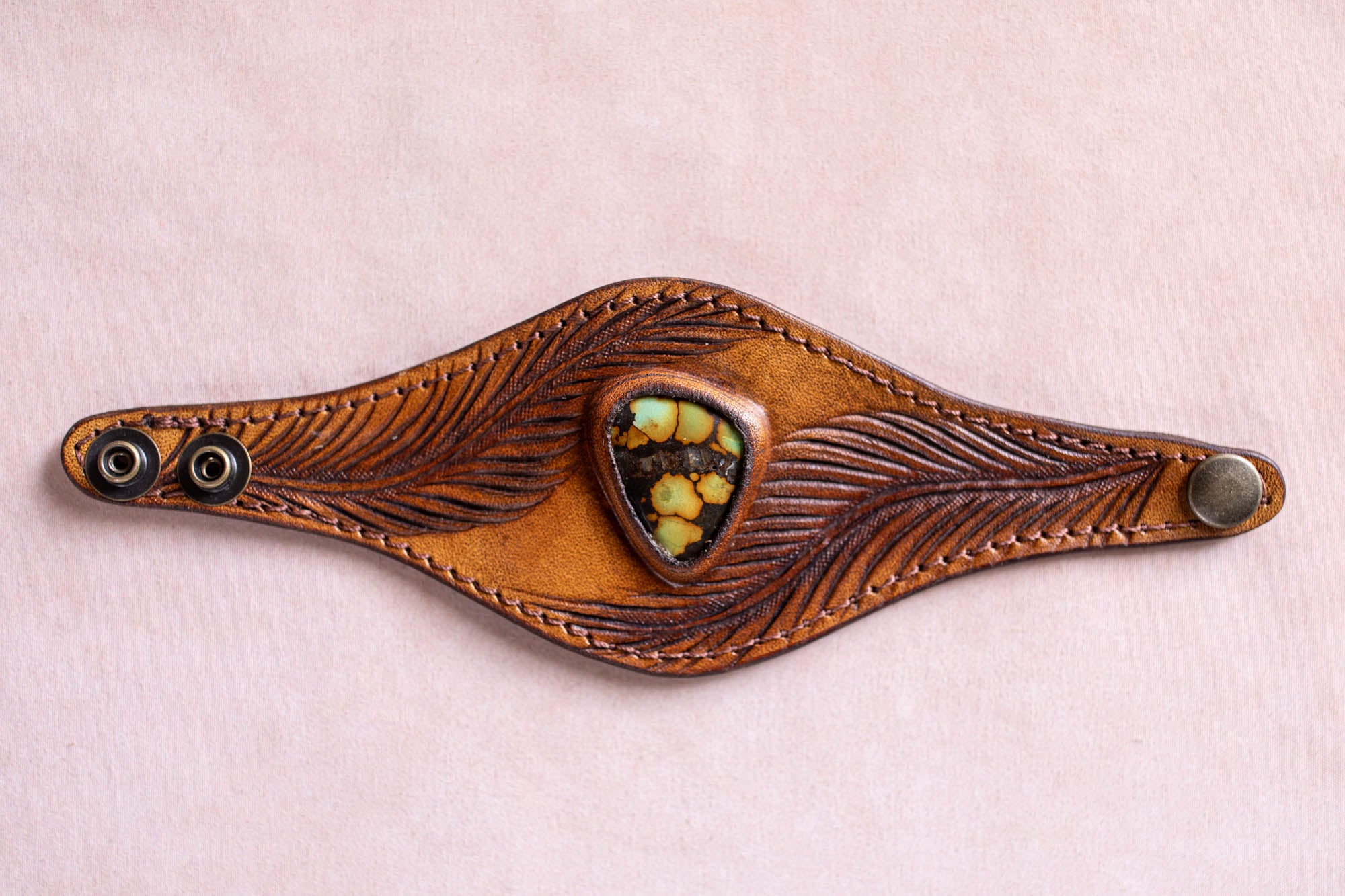 Eagle Feather Cuff with Turquoise