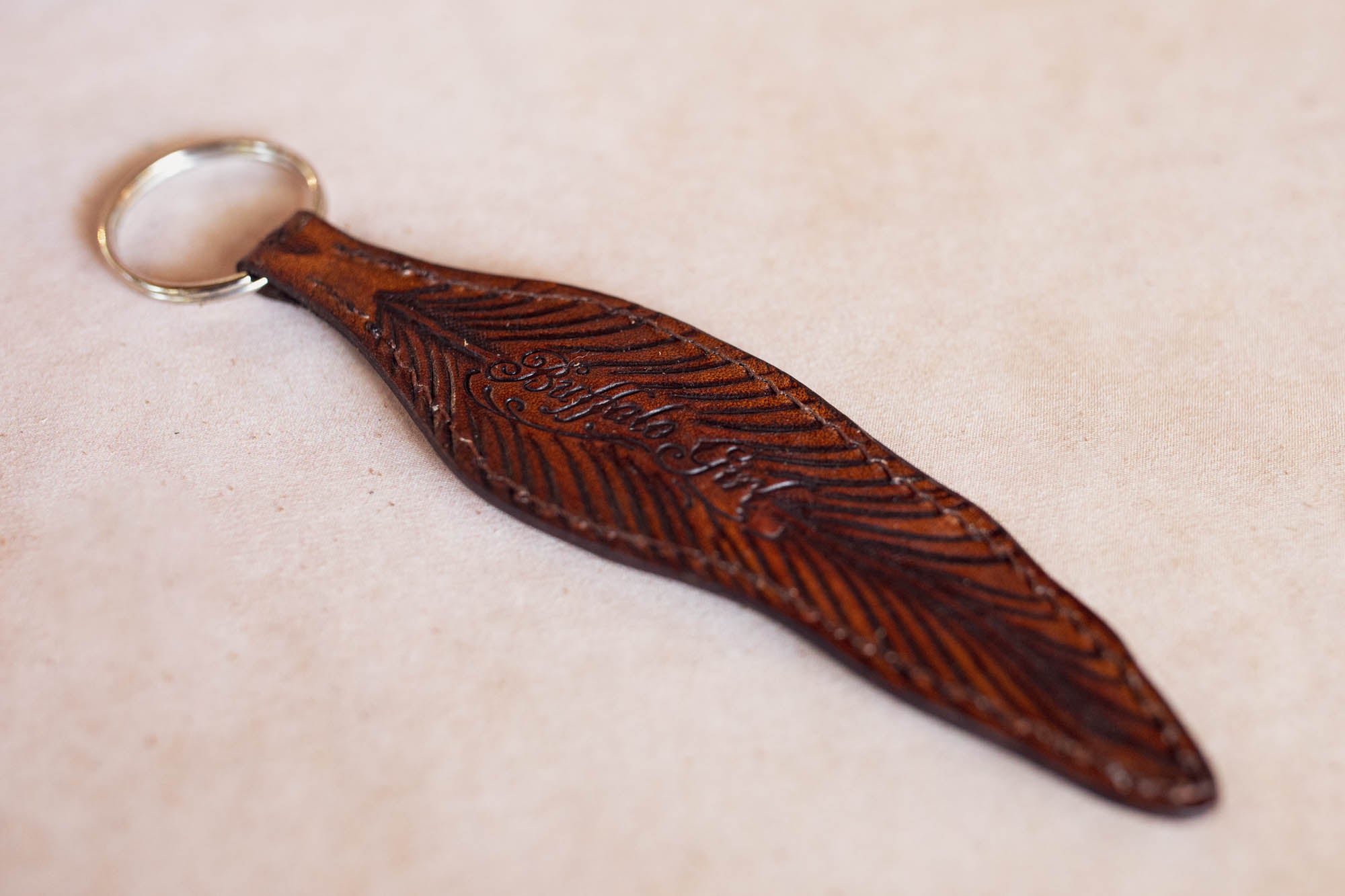 Feather Key Ring with Turquoise