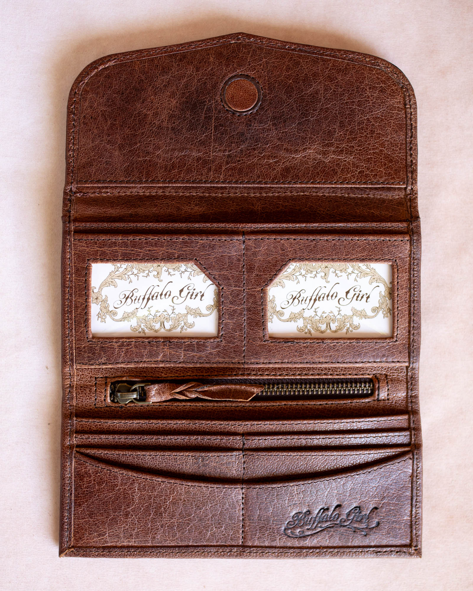 Eagle Feather Wallet with Pink Rhodonite