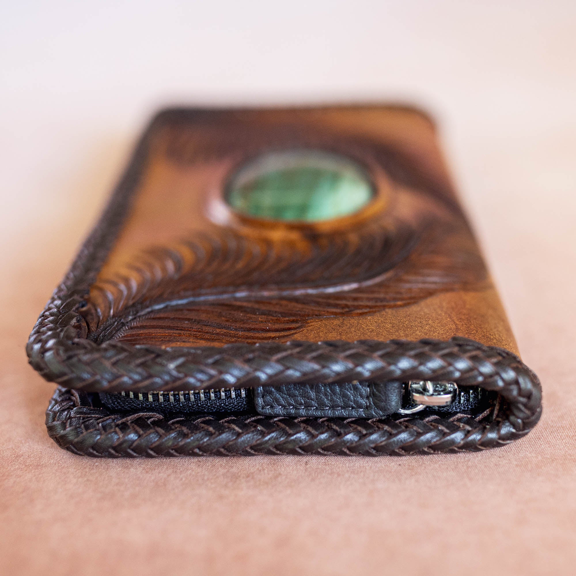 Large Eagle Feather Wallet with Dragon Stone - Buffalo Girl®