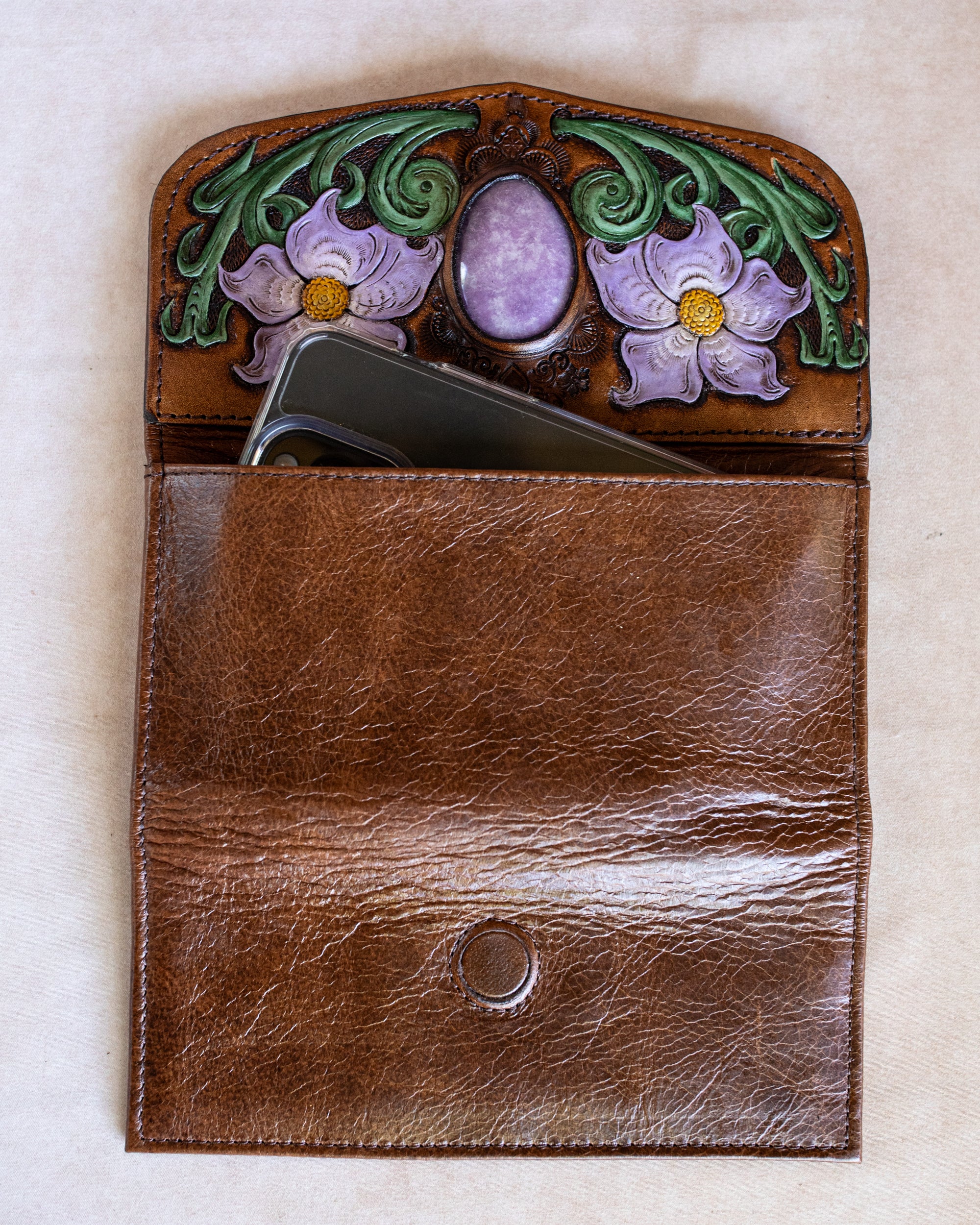 Flower Wallet with Lepidolite